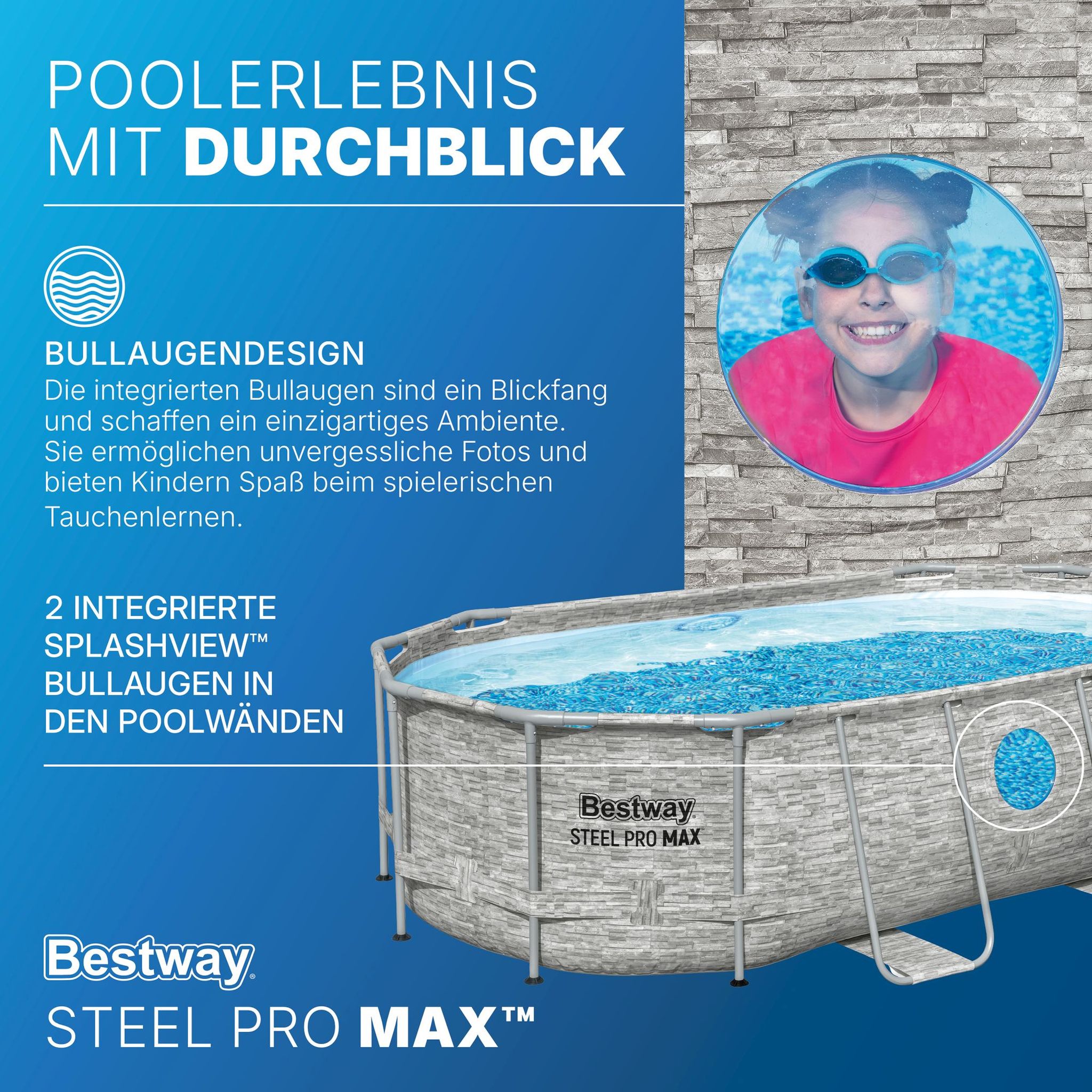 Bestway Steel Pro MAX Splashview Frame Pool Set 427 x 250 x 100 cm