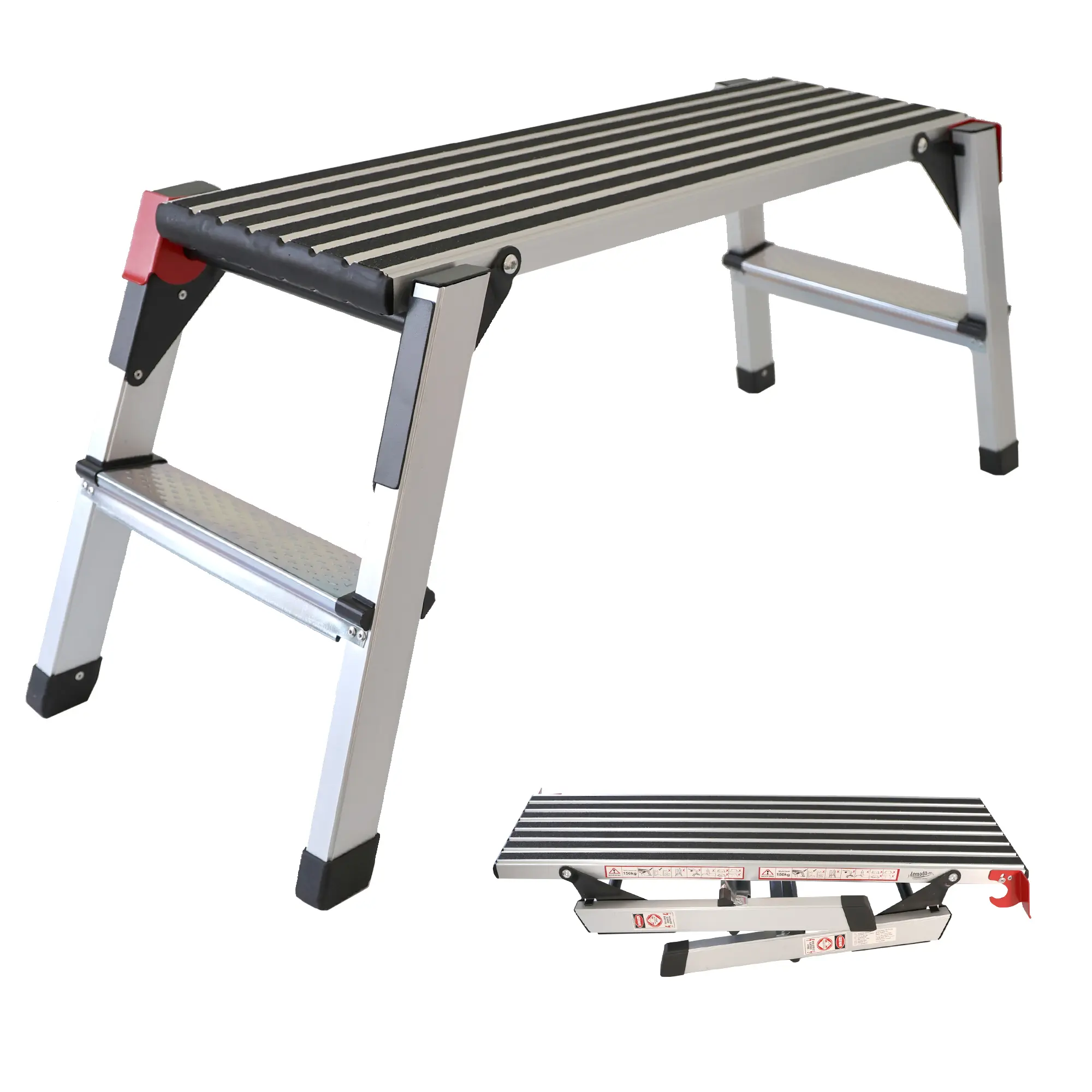 Arbeitsplattform bis 150 kg belastbar, Arbeitsbühne 50 cm hoch, Aluleiter mit 2 Stufen NA181 Arbeitsplattform bis 150 kg belastbar, Arbeitsbühne 50 cm hoch, Aluleiter mit 2 Stufen NA181