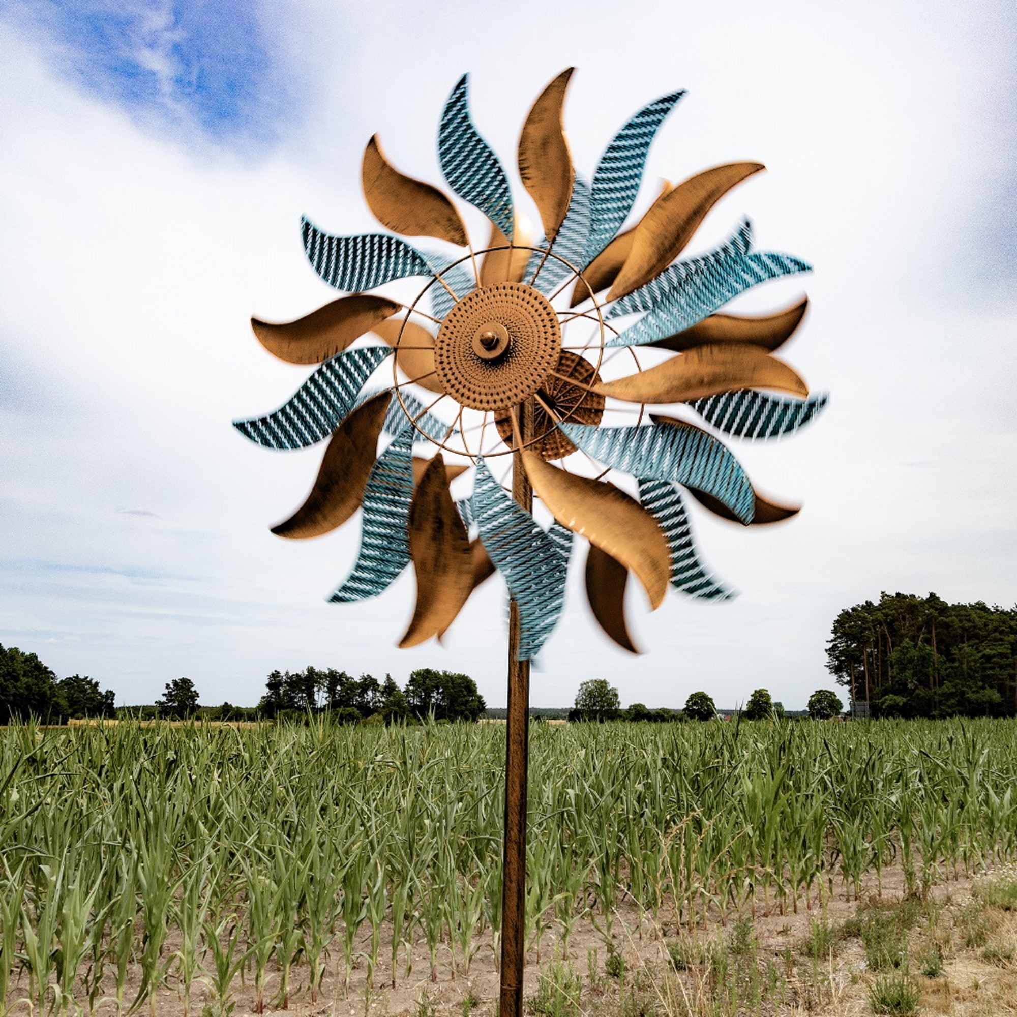 Windrad “Fire Flower”, Windspiel mit 2 gegenläufigen Rotoren, Gartendeko 213 cm hoch NA183 Windrad “Fire Flower”, Windspiel mit 2 gegenläufigen Rotoren, Gartendeko 213 cm hoch NA183