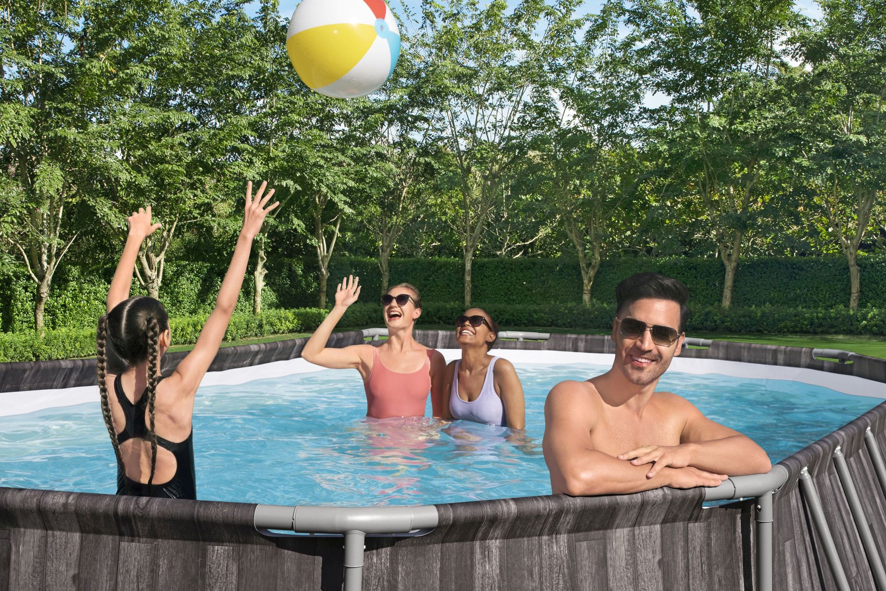 Bestway Steel Pro MAX Frame Pool Komplett-Set 610 x 366 x 122 cm oval Bestway Steel Pro MAX Frame Pool Komplett-Set 610 x 366 x 122 cm oval