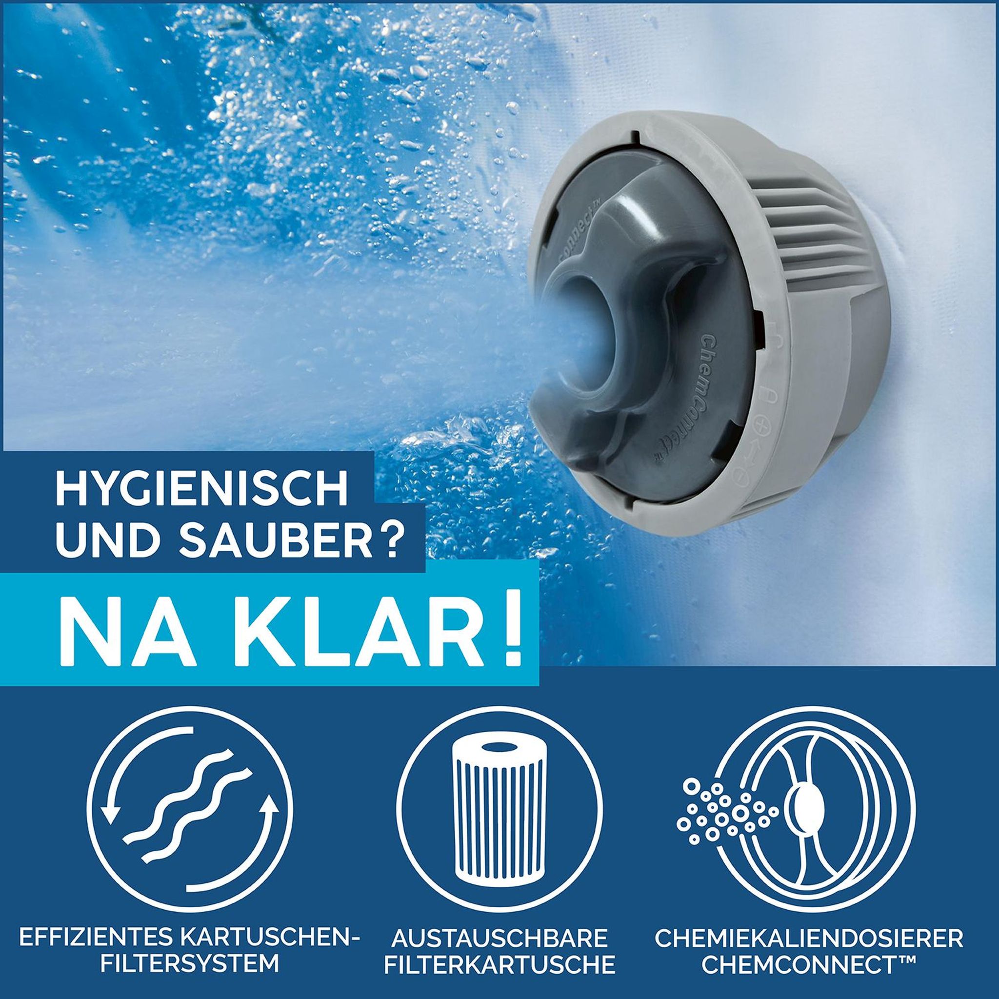 LAY-Z-SPA Hollywood AirJet LED-Whirlpool Ø 196 x 66 cm für 6 Personen