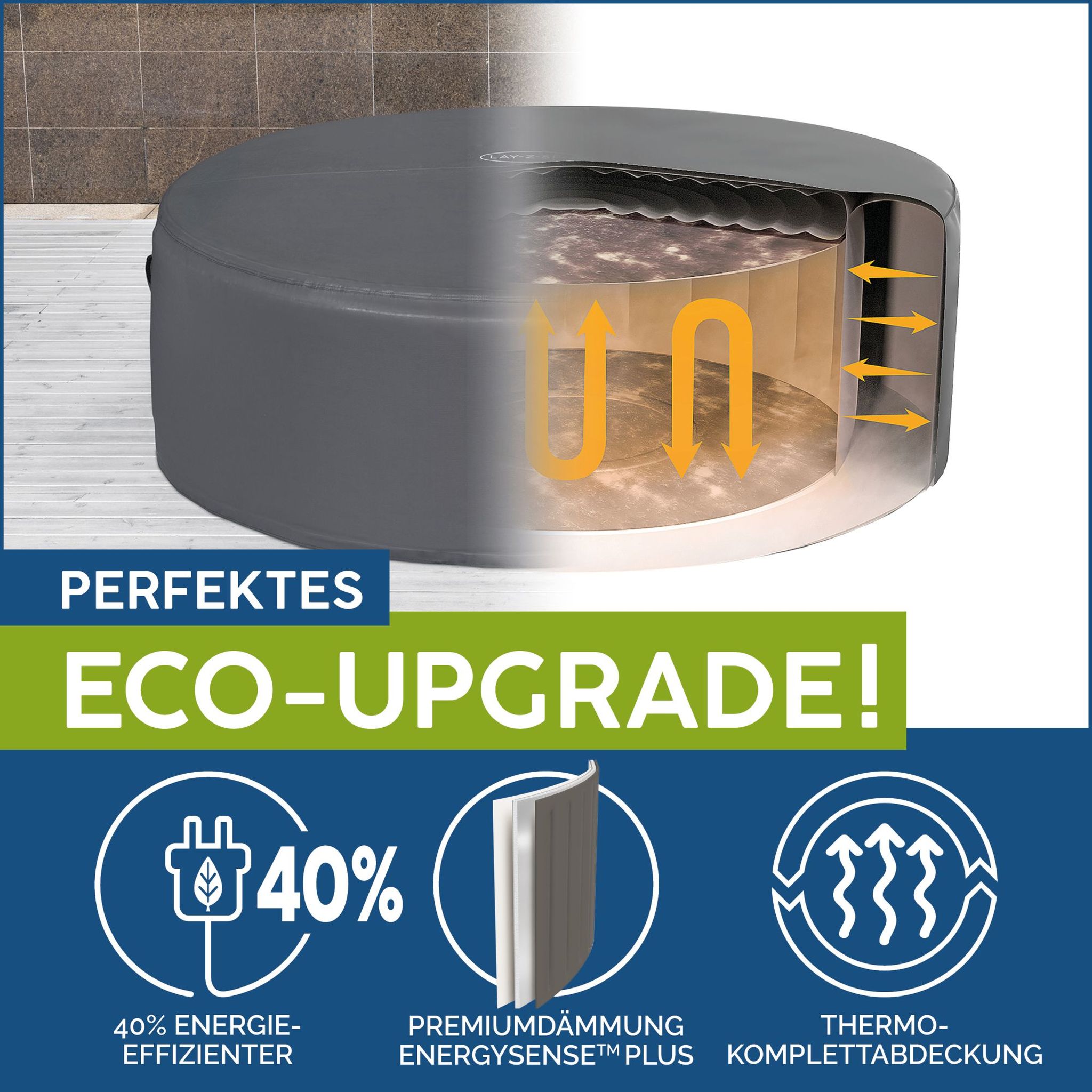 LAY-Z-SPA Abdeckung EnergySense Plus Thermo 196 x 71 cm rund LAY-Z-SPA Abdeckung EnergySense Plus Thermo 196 x 71 cm rund