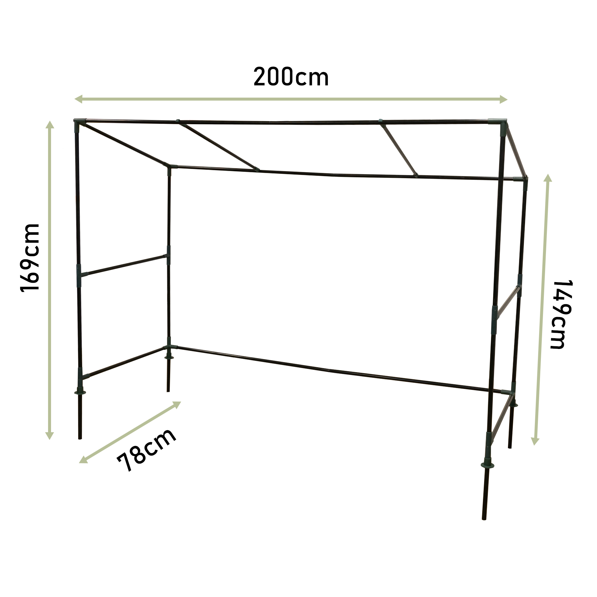 Robustes Tomatenhaus 200 x 77 cm, 169 cm hoch, Foliengewächshaus mit 2 Fenstern NA206 Robustes Tomatenhaus 200 x 77 cm, 169 cm hoch, Foliengewächshaus mit 2 Fenstern NA206