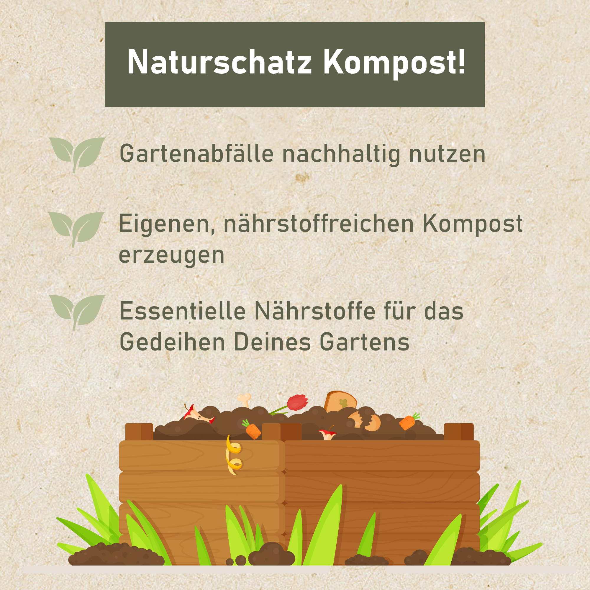 Komposter 100 x 100 x 65 cm, grün, Holzkomposter Stecksystem NA120_GN Komposter 100 x 100 x 65 cm, grün, Holzkomposter Stecksystem NA120_GN