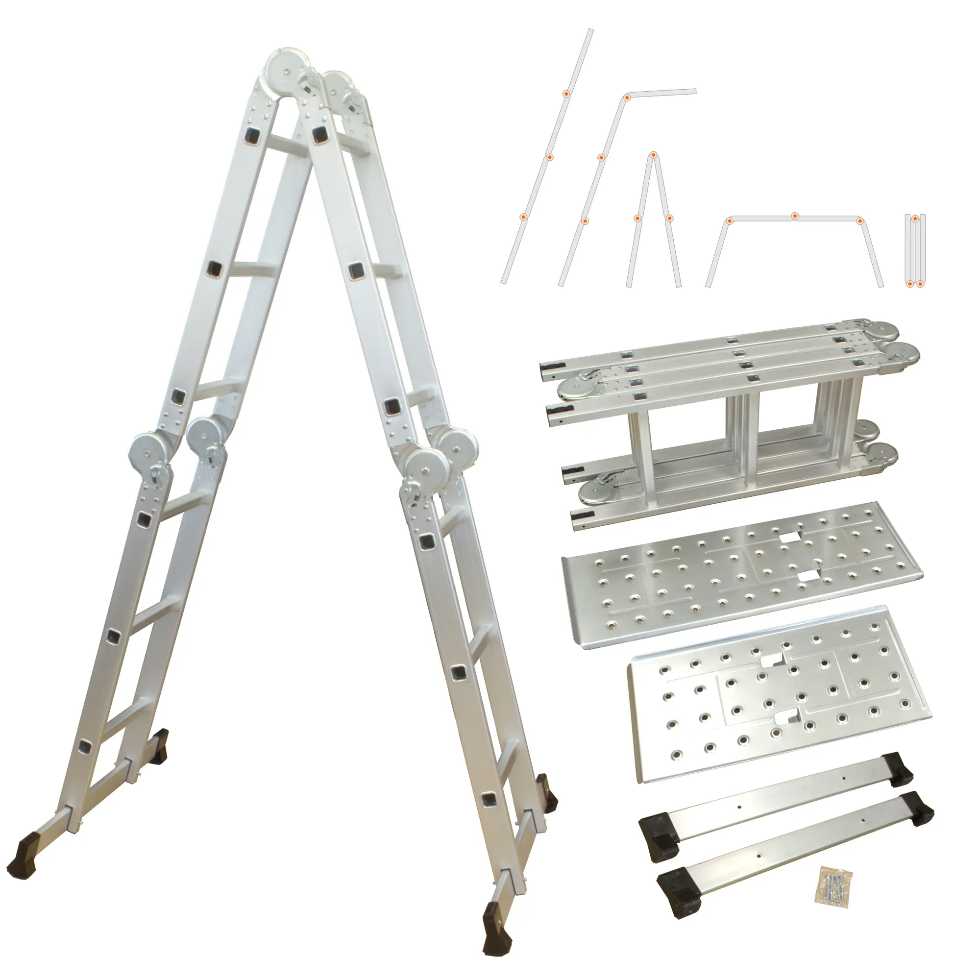 Aluminium Multifunktion Klappleiter 4-teilig, 3,5 m, bis 150 kg, Stehleiter, Leitergerüst NA146 Aluminium Multifunktion Klappleiter 4-teilig, 3,5 m, bis 150 kg, Stehleiter, Leitergerüst NA146
