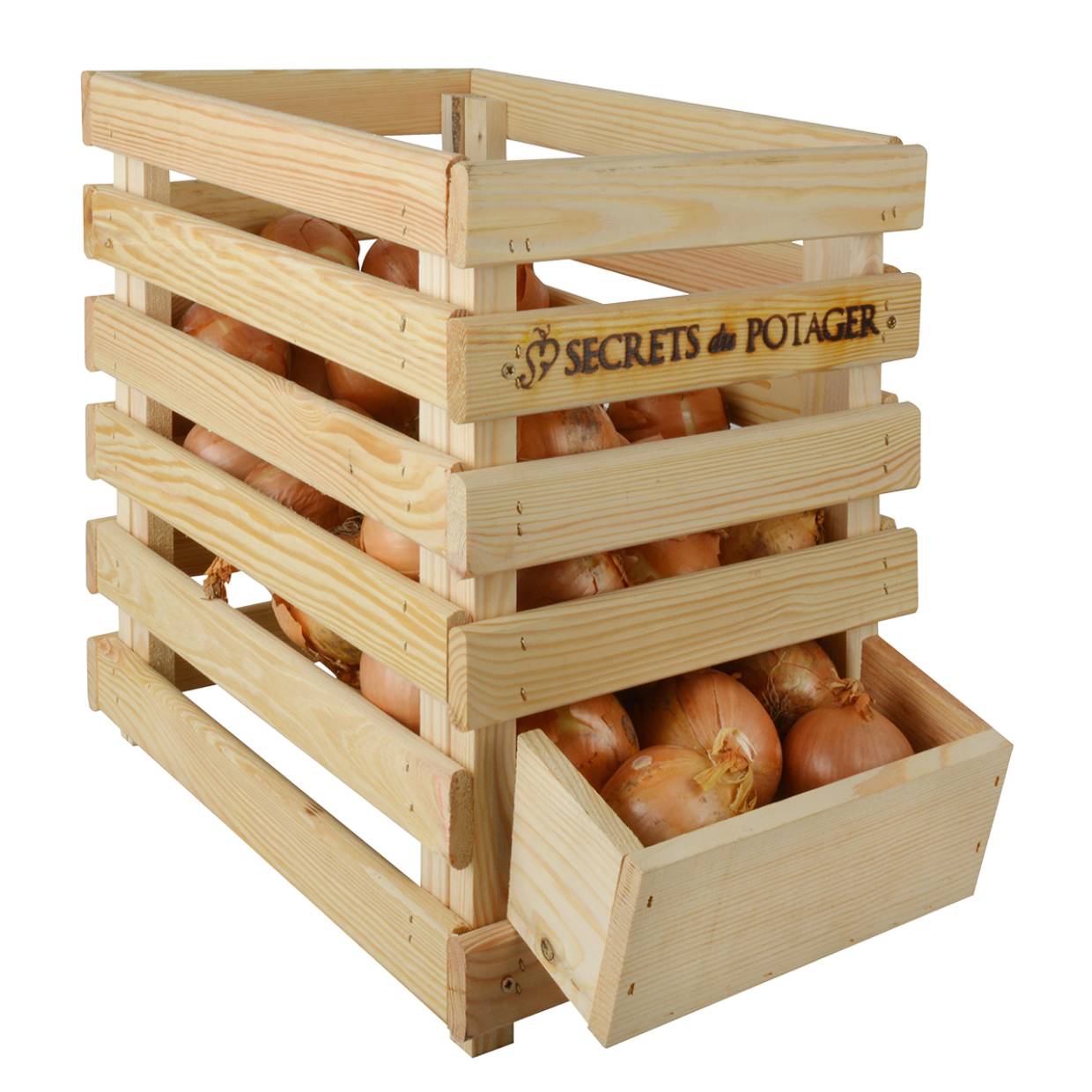 Zwiebelkiste aus Holz, Gemüsekiste stapelbar ES-C2081 Zwiebelkiste aus Holz, Gemüsekiste stapelbar ES-C2081