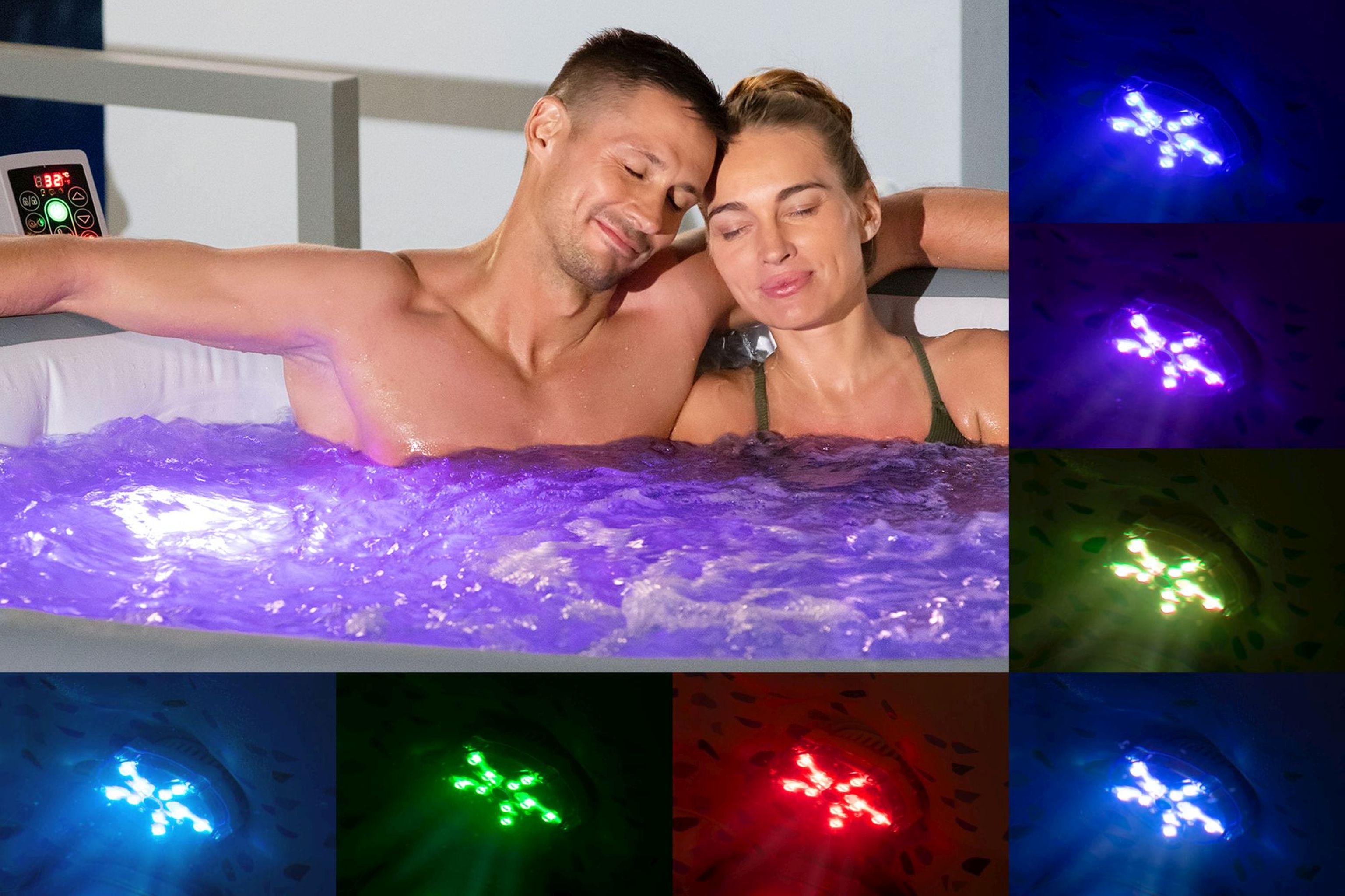 LAY-Z-SPA LED-Licht 7-farbig 9,2 x 6,2 cm Beleuchtung IP68 LAY-Z-SPA LED-Licht 7-farbig 9,2 x 6,2 cm Beleuchtung IP68