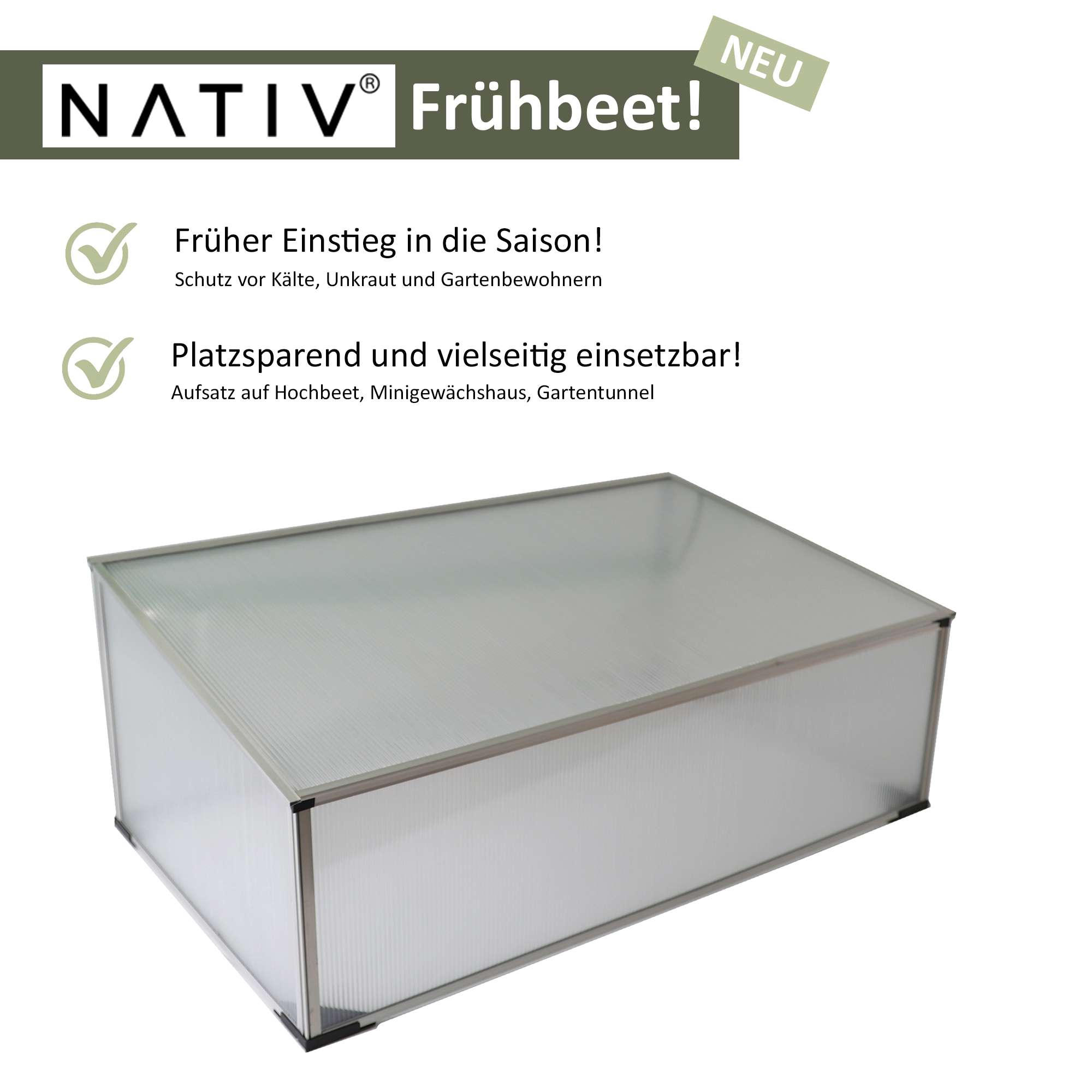 Frühbeet aus 1 mm starkem Aluminium, Treibhaus mit Aufstelldach, Frühbeetaufsatz NA209 Frühbeet aus 1 mm starkem Aluminium, Treibhaus mit Aufstelldach, Frühbeetaufsatz NA209