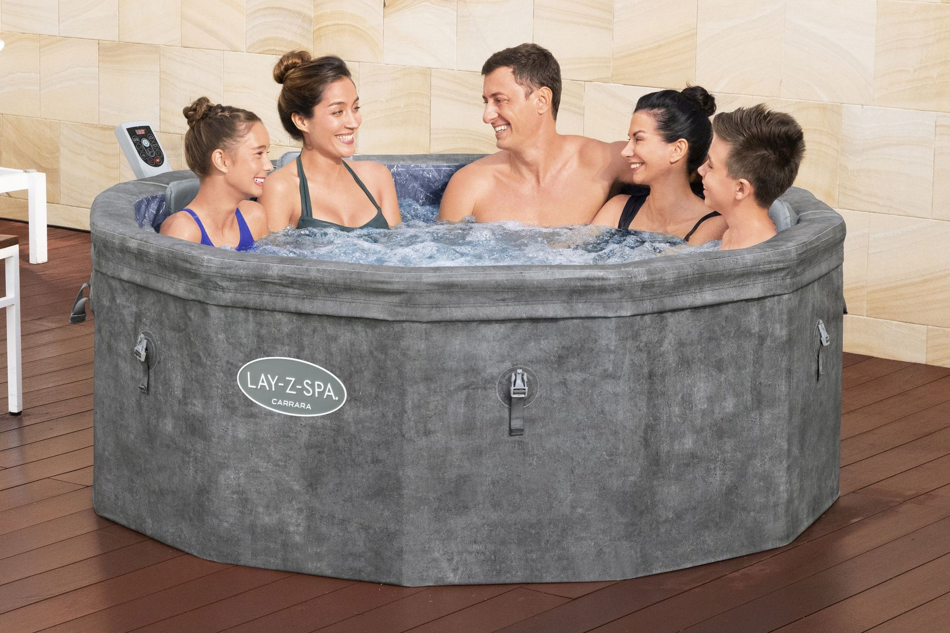 Bestway LAY-Z-SPA Carrara AirJet Whirlpool 6 Personen Ø 170 x 65 cm Bestway LAY-Z-SPA Carrara AirJet Whirlpool 6 Personen Ø 170 x 65 cm