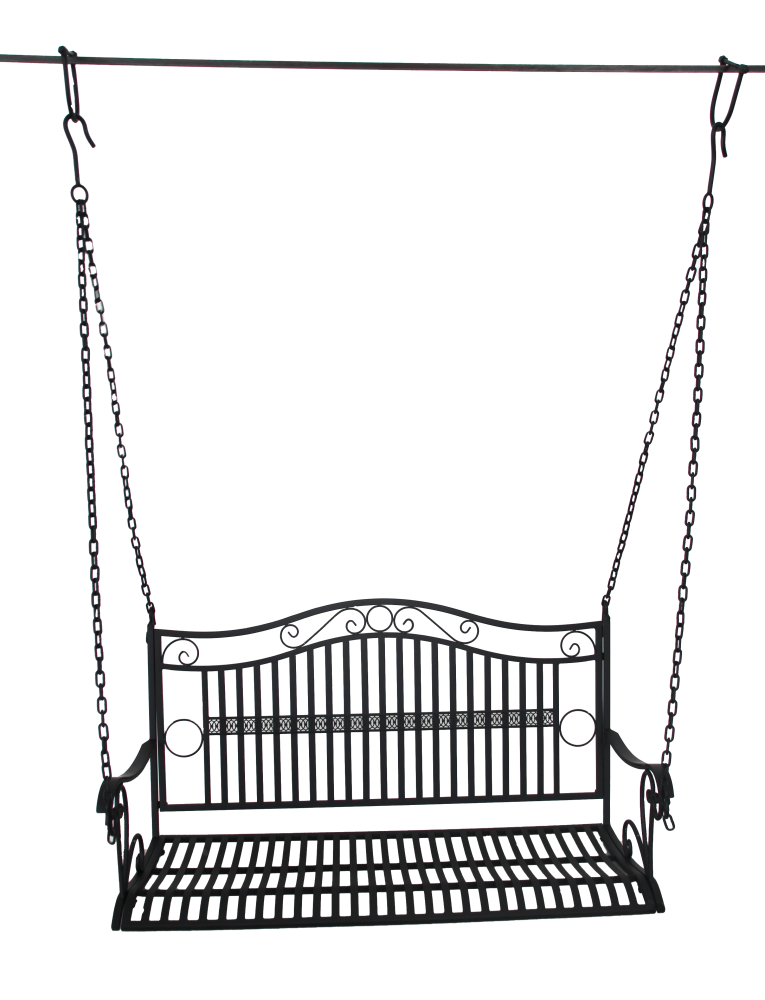 Hängebank Metall, 2-Sitzer, Schaukel mit Ketten, Hängesessel schwarz HI-950495 Hängebank Metall, 2-Sitzer, Schaukel mit Ketten, Hängesessel schwarz HI-950495
