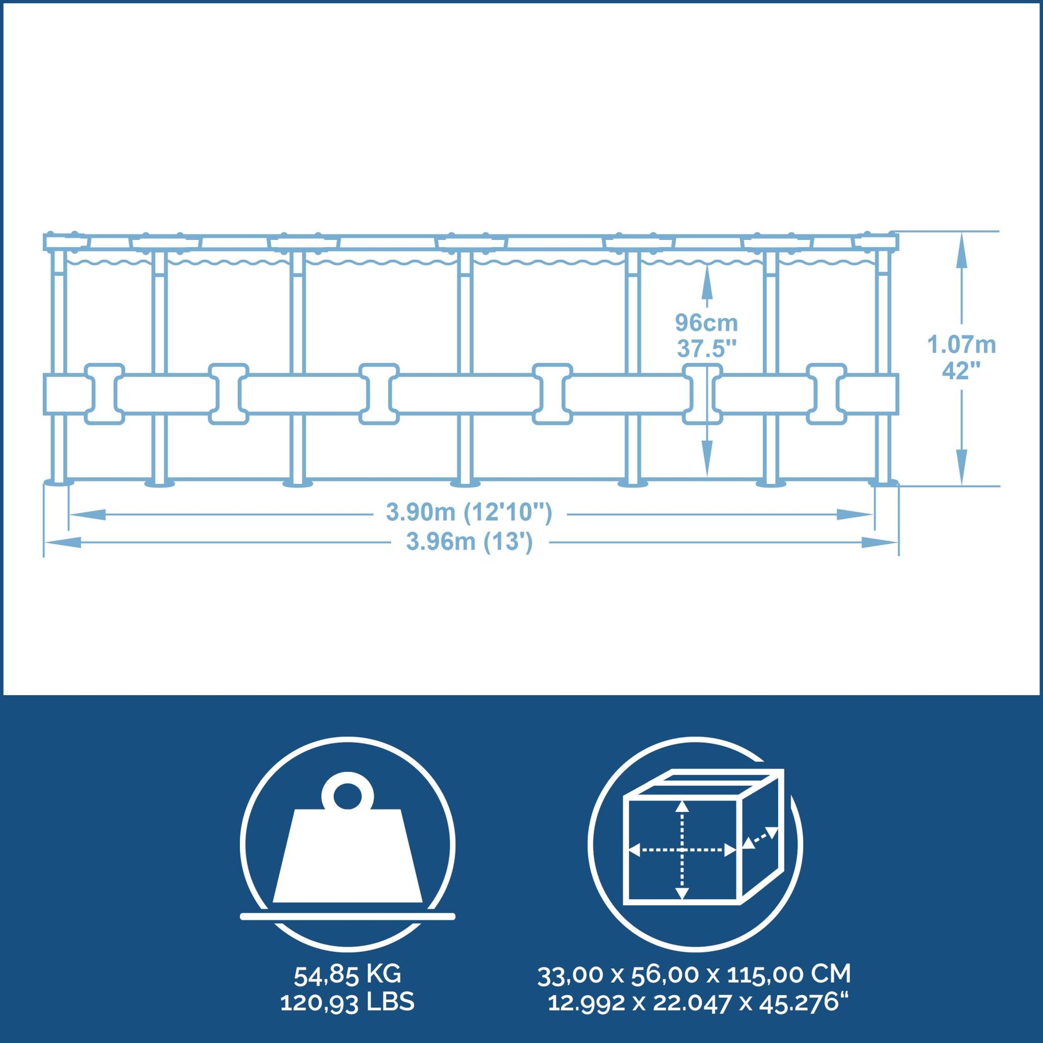 Bestway Steel Pro MAX Frame Pool Komplett-Set Ø 396 x 107 cm Bestway Steel Pro MAX Frame Pool Komplett-Set Ø 396 x 107 cm