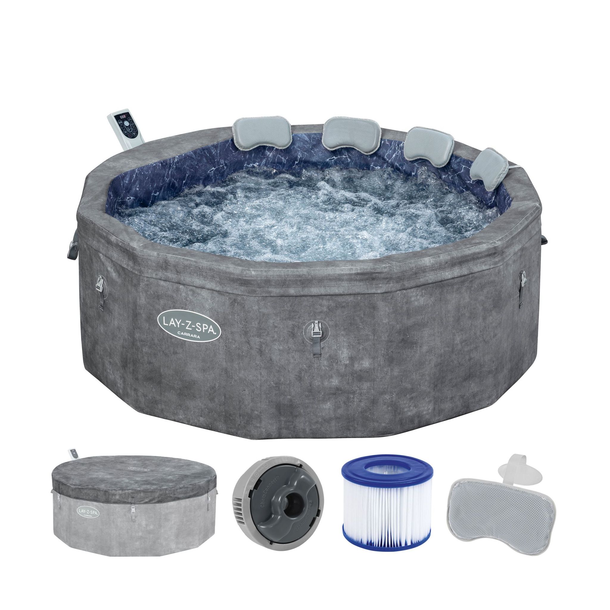 Bestway LAY-Z-SPA Carrara AirJet Whirlpool 6 Personen Ø 170 x 65 cm Bestway LAY-Z-SPA Carrara AirJet Whirlpool 6 Personen Ø 170 x 65 cm