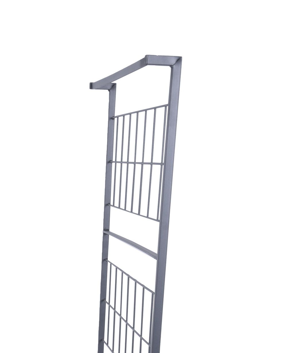 Blumentreppe, Pflanzregal mit Hängeregal, Stahltreppe anthrazit 4 Ebenen, Pflanzständer HI-507430