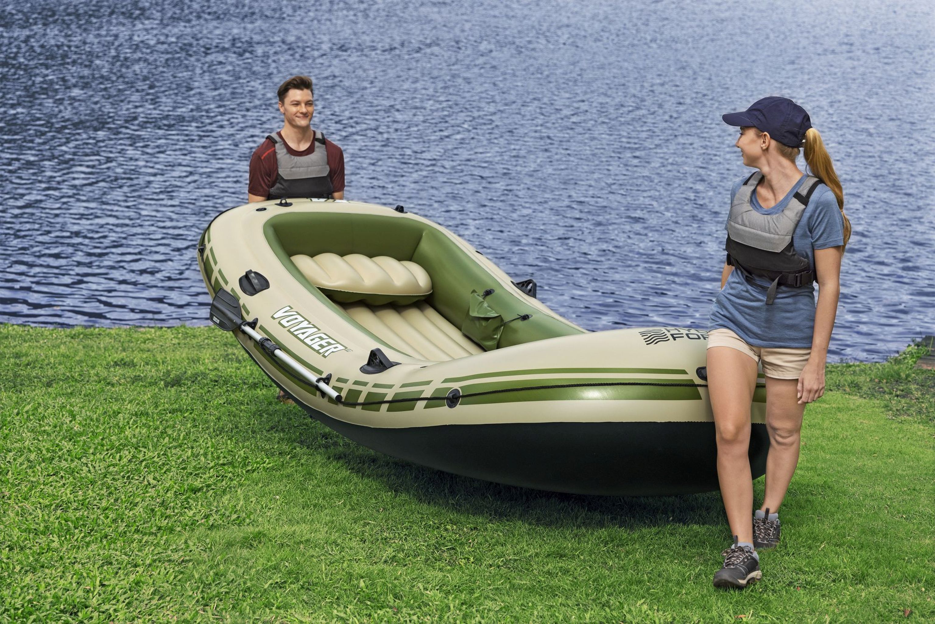Bestway Voyager X4 Schlauchboot Komplett-Set 4 Personen