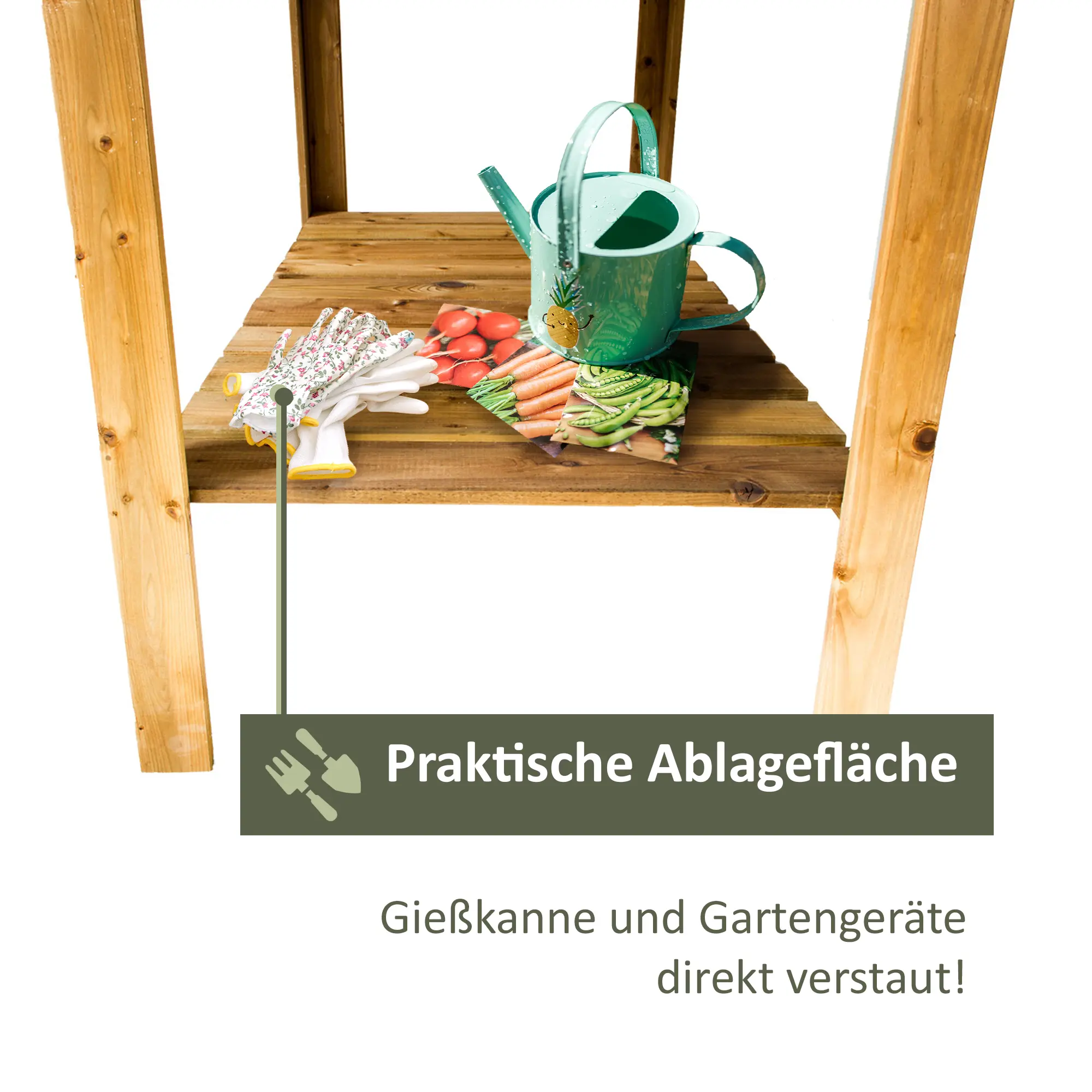 Hochbeet aus Holz mit Ablage, Pflanzkasten 110 x 60 cm, Kräuterbeet mit 6 Pflanzzonen NA042_B Hochbeet aus Holz mit Ablage, Pflanzkasten 110 x 60 cm, Kräuterbeet mit 6 Pflanzzonen NA042_B