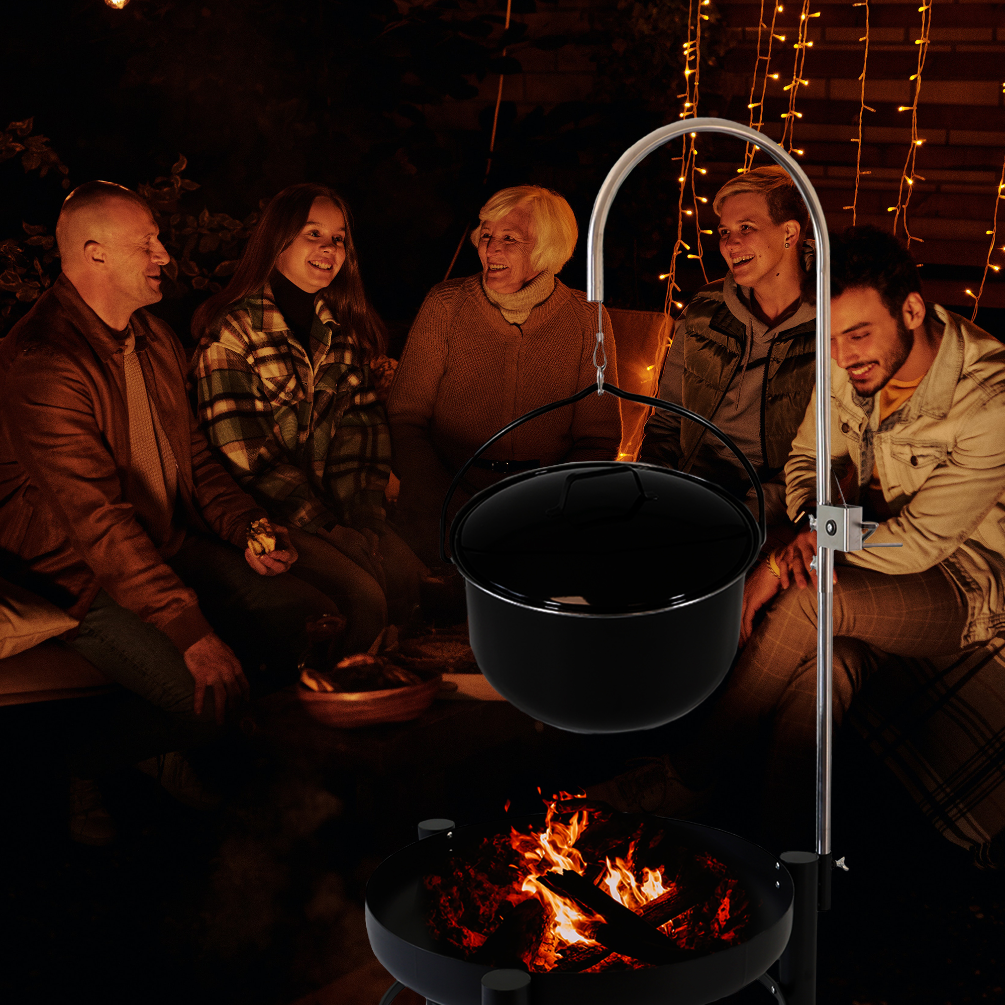 Gulaschtopf 14 L, Gulaschkessel für Schwenkgrill, Emaillierter Suppenkessel mit Schöpfkelle NA080 Gulaschtopf 14 L, Gulaschkessel für Schwenkgrill, Emaillierter Suppenkessel mit Schöpfkelle NA080