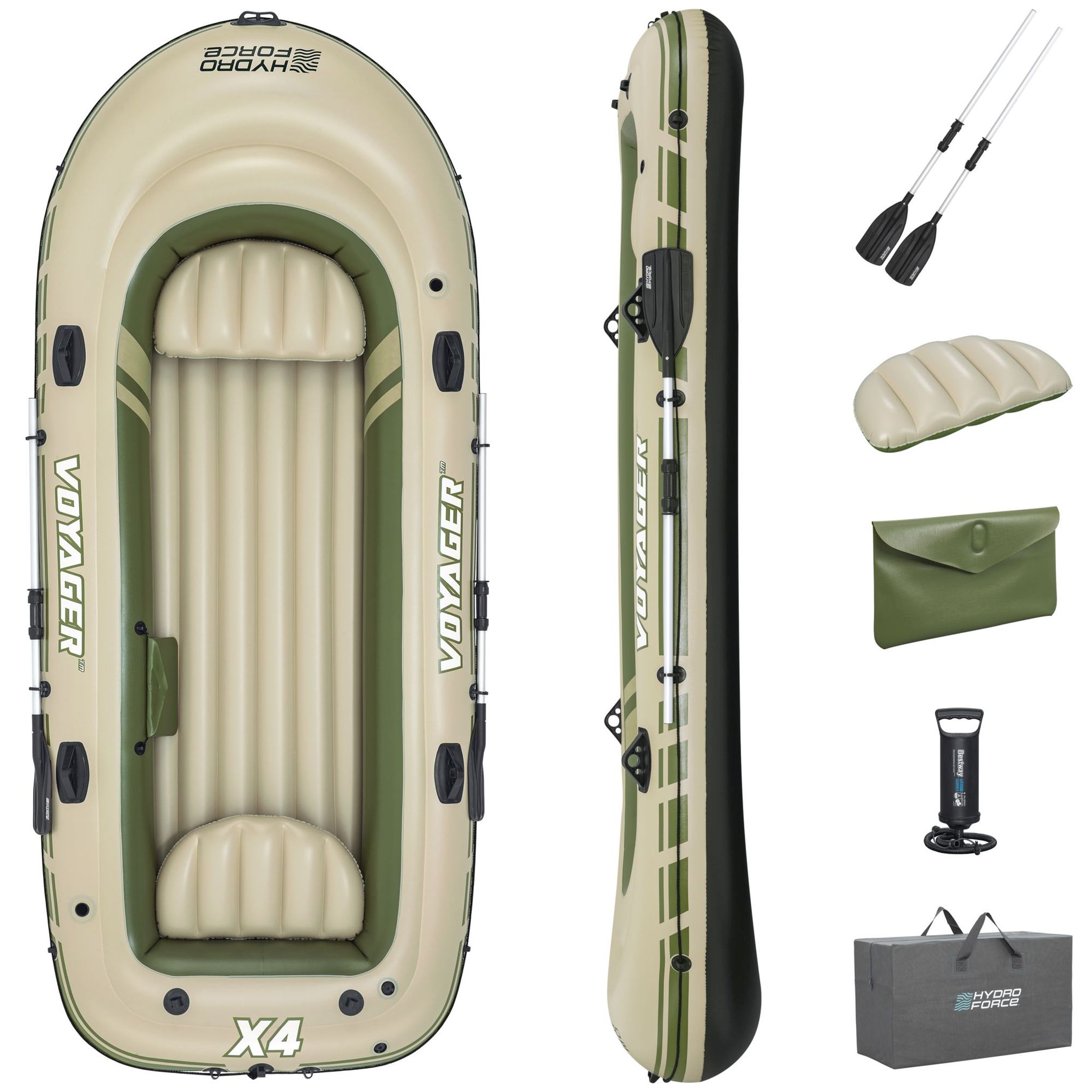Bestway Voyager X4 Schlauchboot Komplett-Set 4 Personen