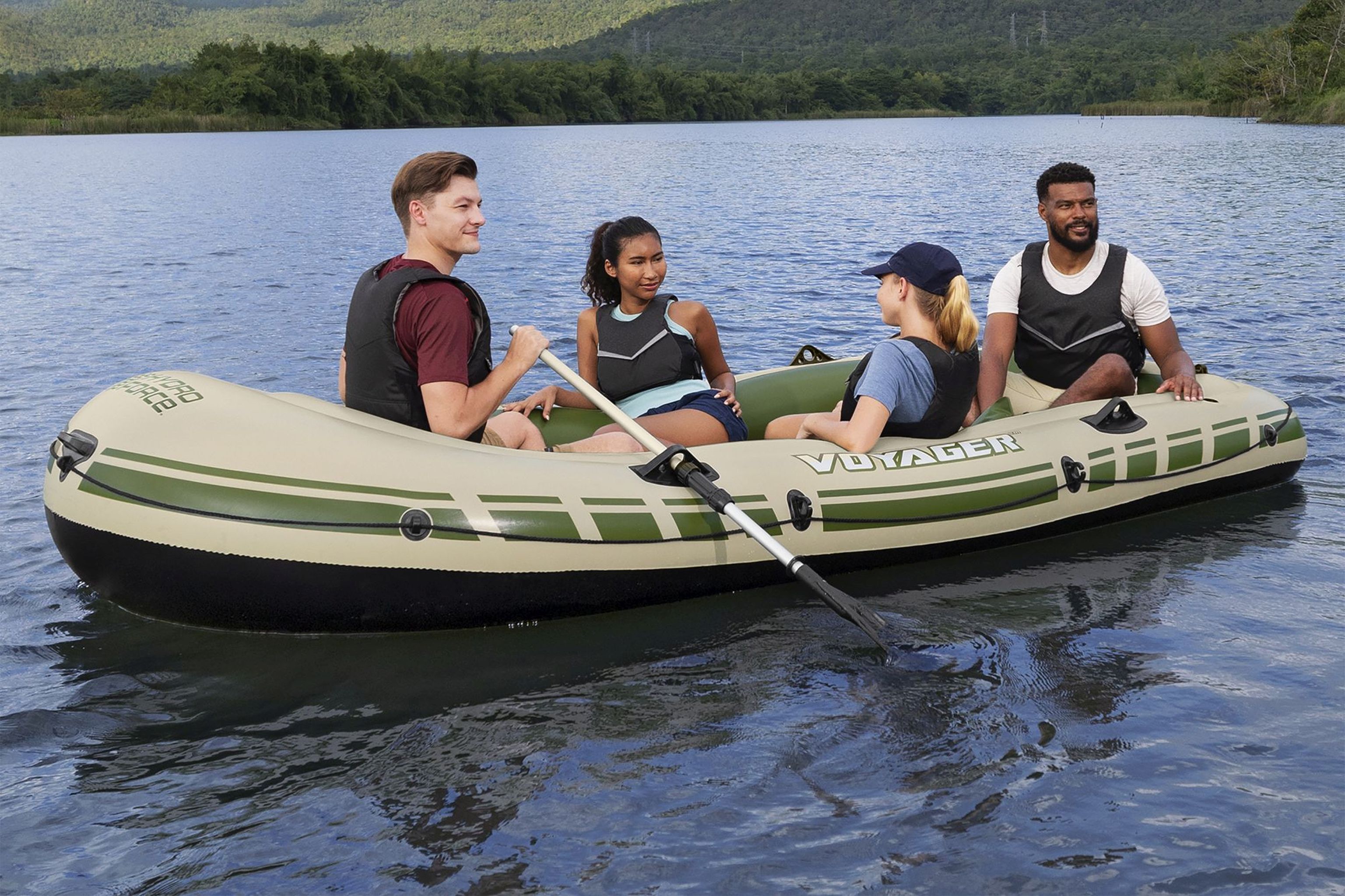 Bestway Voyager X4 Schlauchboot Komplett-Set 4 Personen