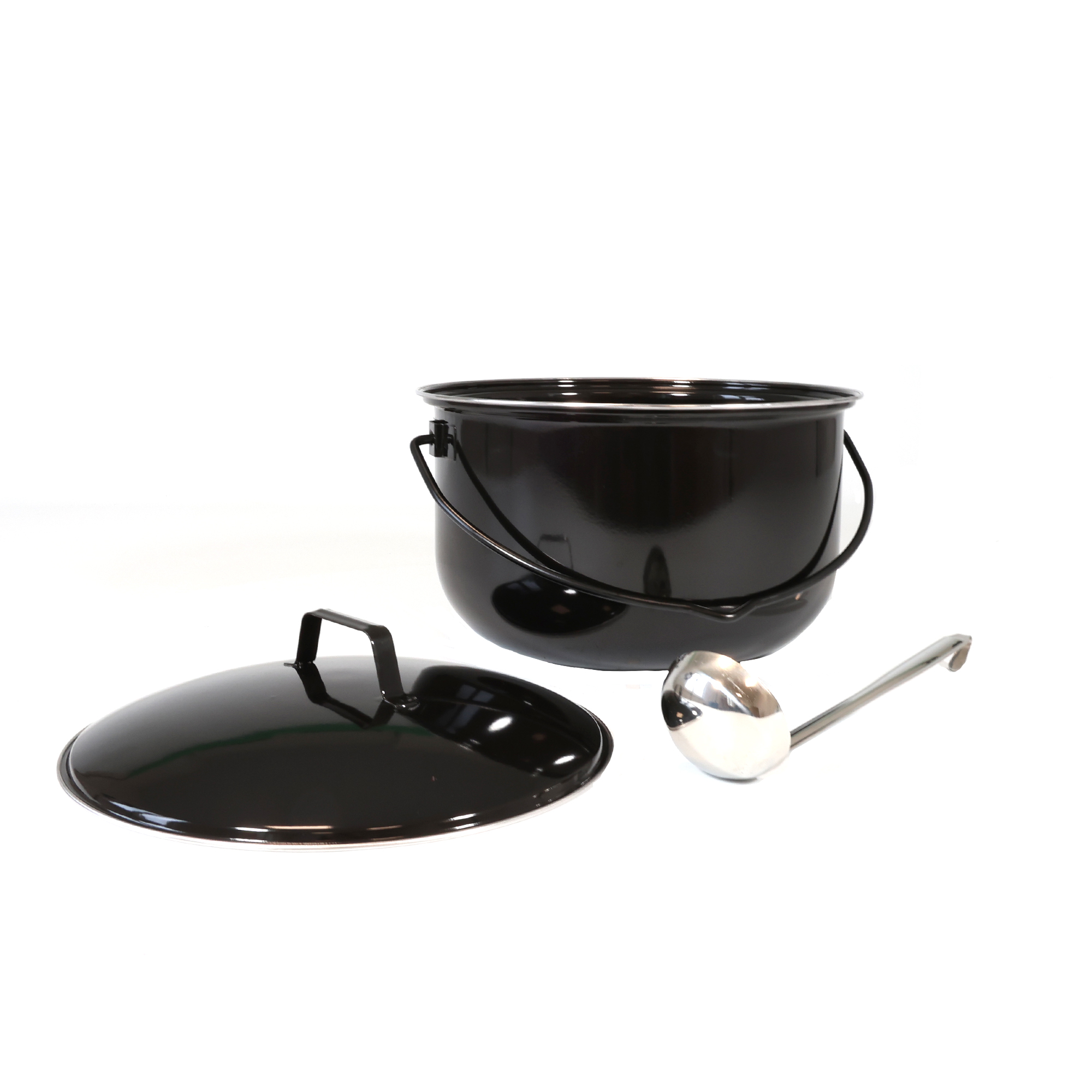 Gulaschtopf 14 L, Gulaschkessel für Schwenkgrill, Emaillierter Suppenkessel mit Schöpfkelle NA080 Gulaschtopf 14 L, Gulaschkessel für Schwenkgrill, Emaillierter Suppenkessel mit Schöpfkelle NA080