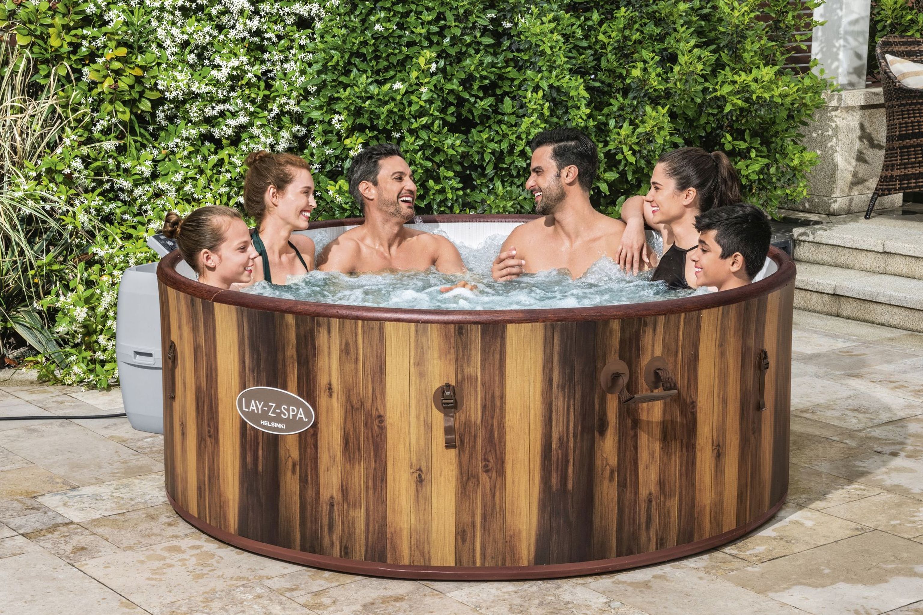 Bestway LAY-Z-SPA Helsinki AirJet Plus Whirlpool Ø 180 x 66 cm 7 Personen