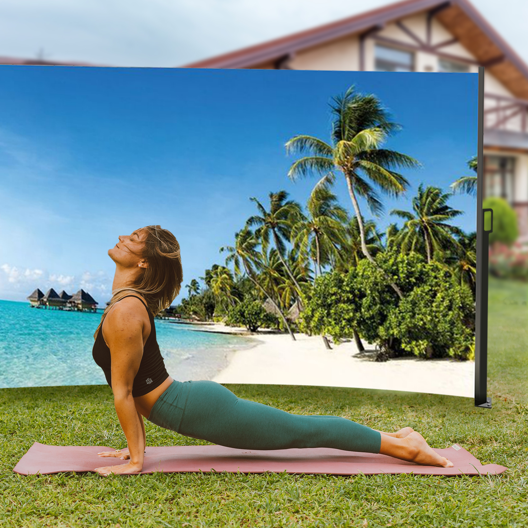 Seitenmarkise ausziehbar rechts, 180 cm hoch, Seitenrollo mit Fotodruck Südsee NA099-L Seitenmarkise ausziehbar rechts, 180 cm hoch, Seitenrollo mit Fotodruck Südsee NA099-L