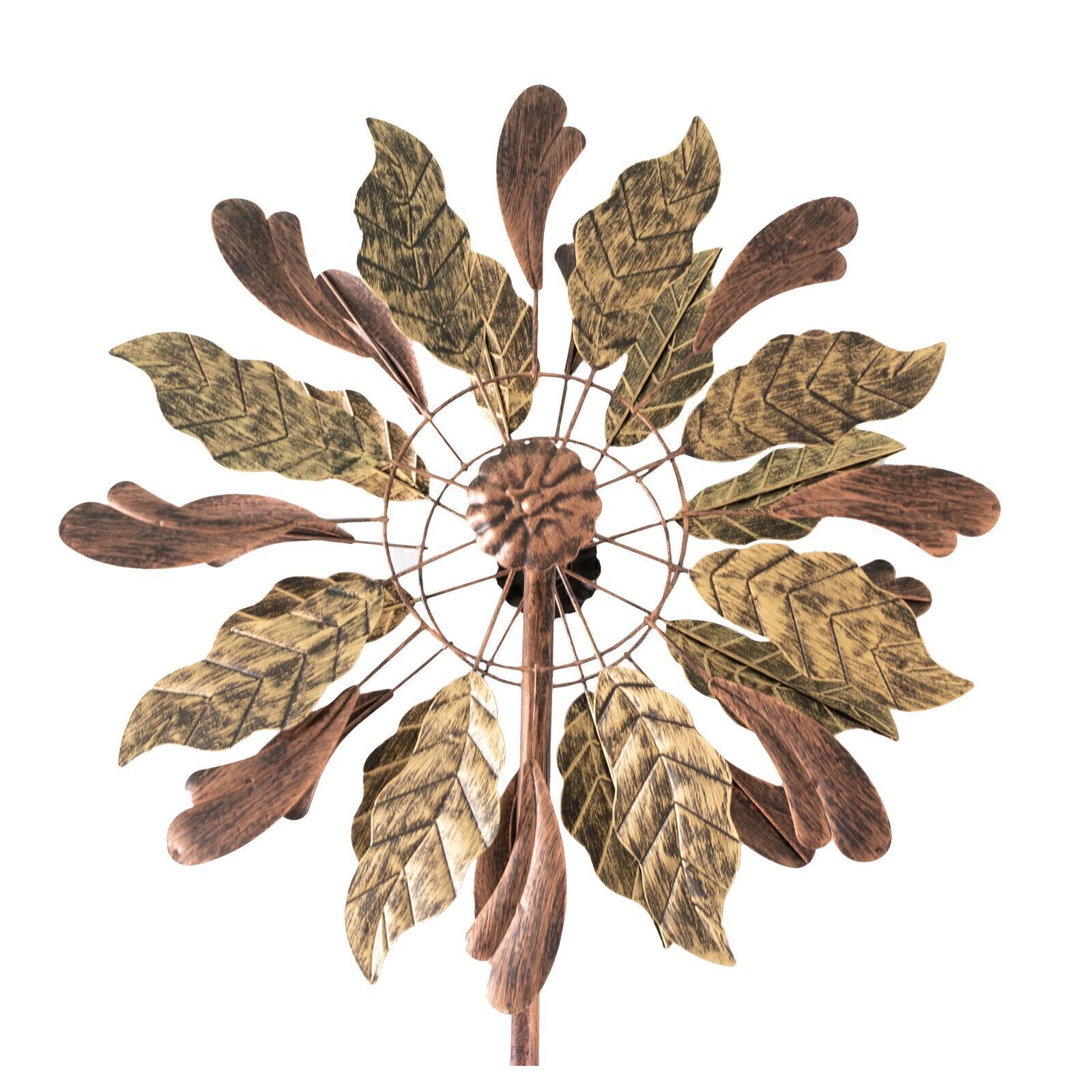 Windrad “Leaves” mit 2 gegenläufigen Propellern, Gartendeko, 213 cm hoch NA184