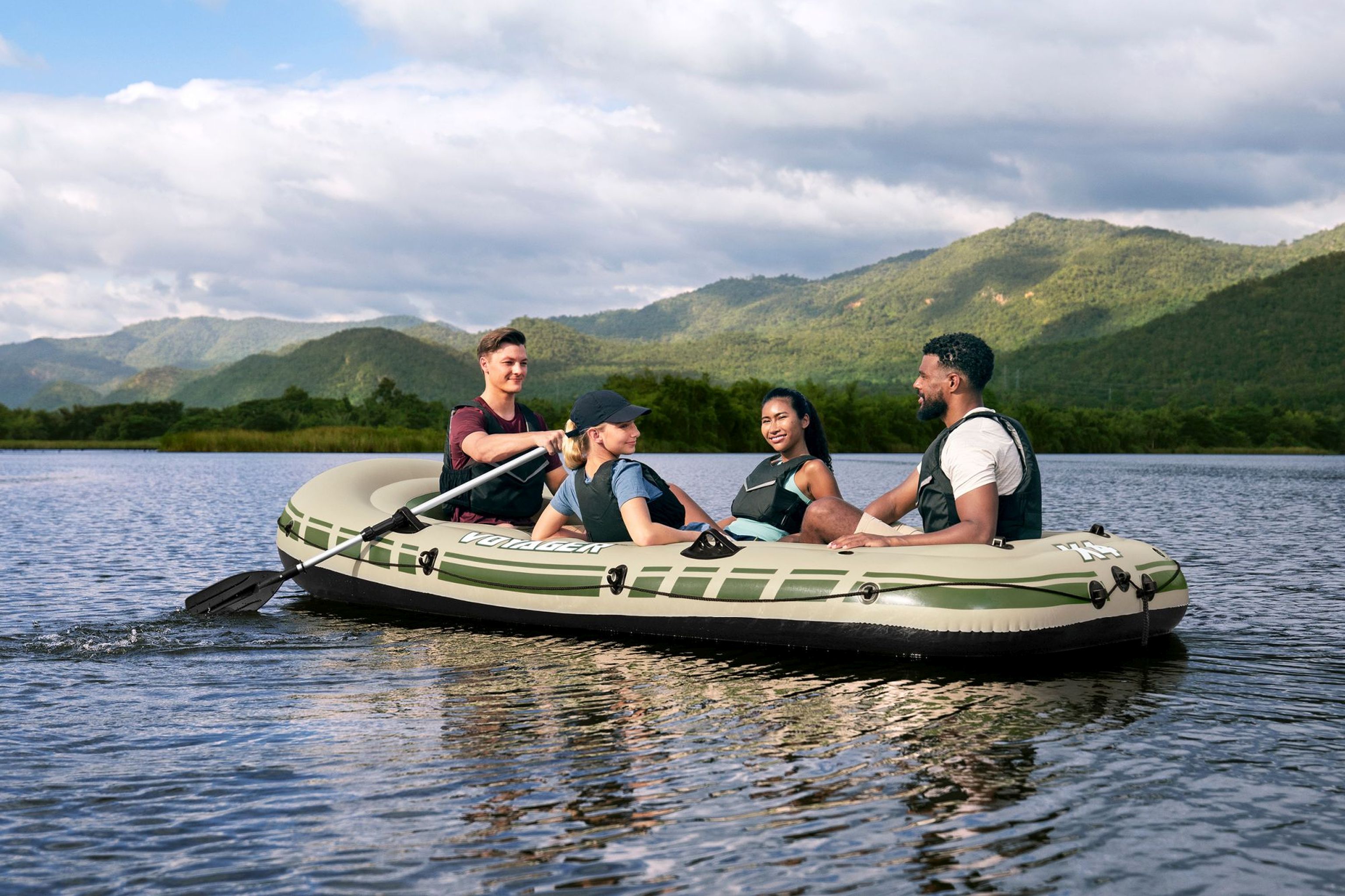 Bestway Voyager X4 Schlauchboot Komplett-Set 4 Personen