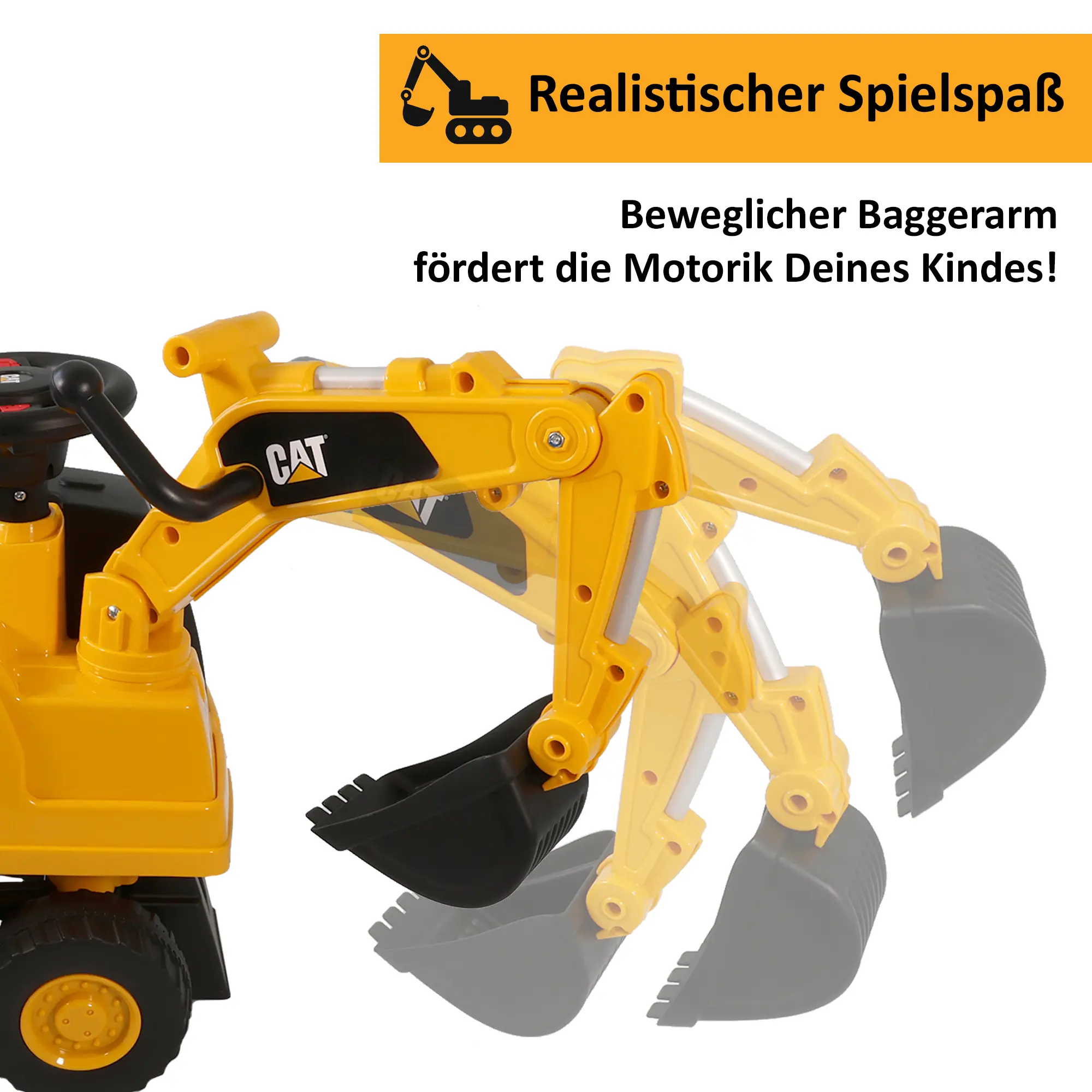 Rutschauto Kinderbagger, Bagger zum draufsitzen, Sitzbagger mit beweglicher Schaufel PT010 Rutschauto Kinderbagger, Bagger zum draufsitzen, Sitzbagger mit beweglicher Schaufel PT010