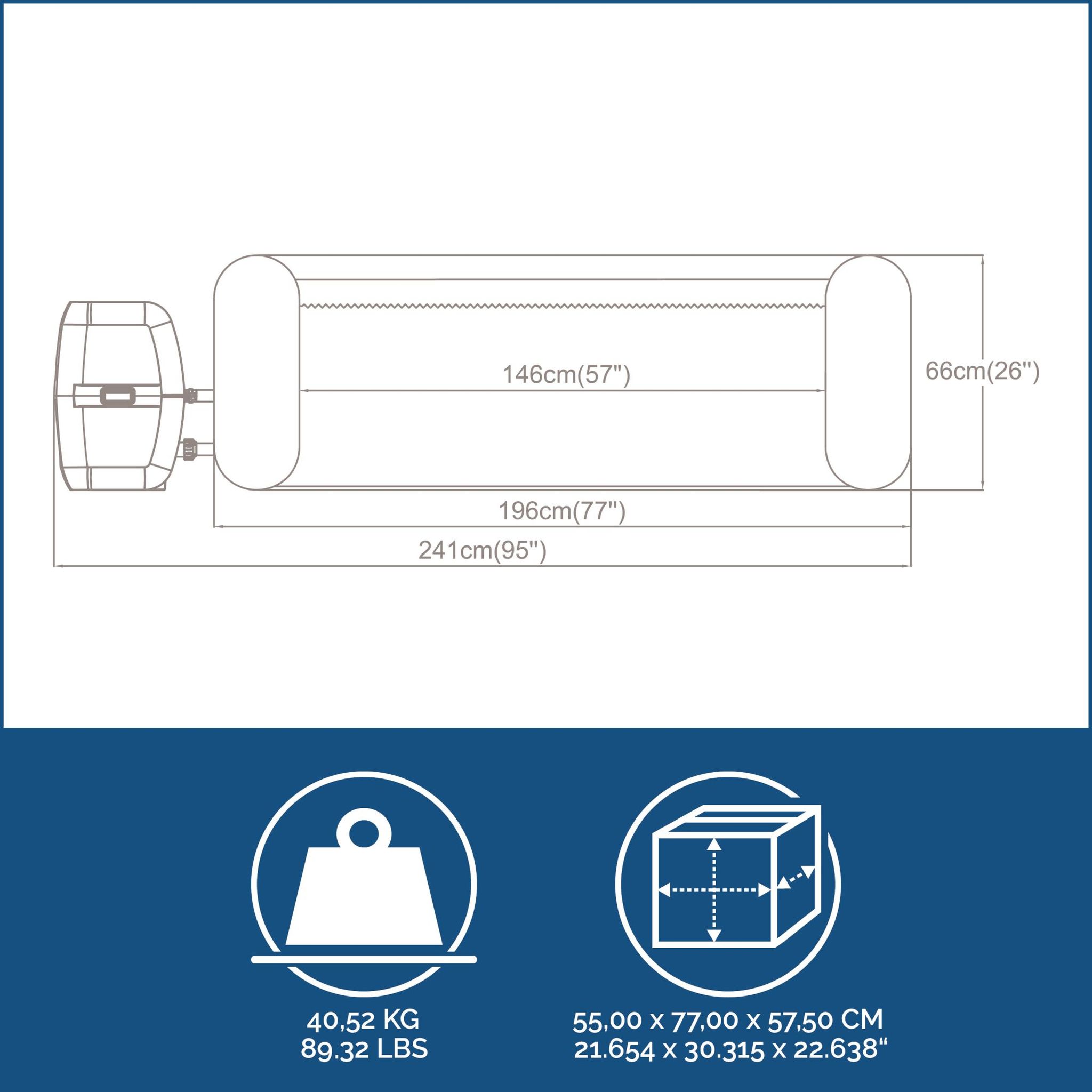 LAY-Z-SPA Hollywood AirJet LED-Whirlpool Ø 196 x 66 cm für 6 Personen
