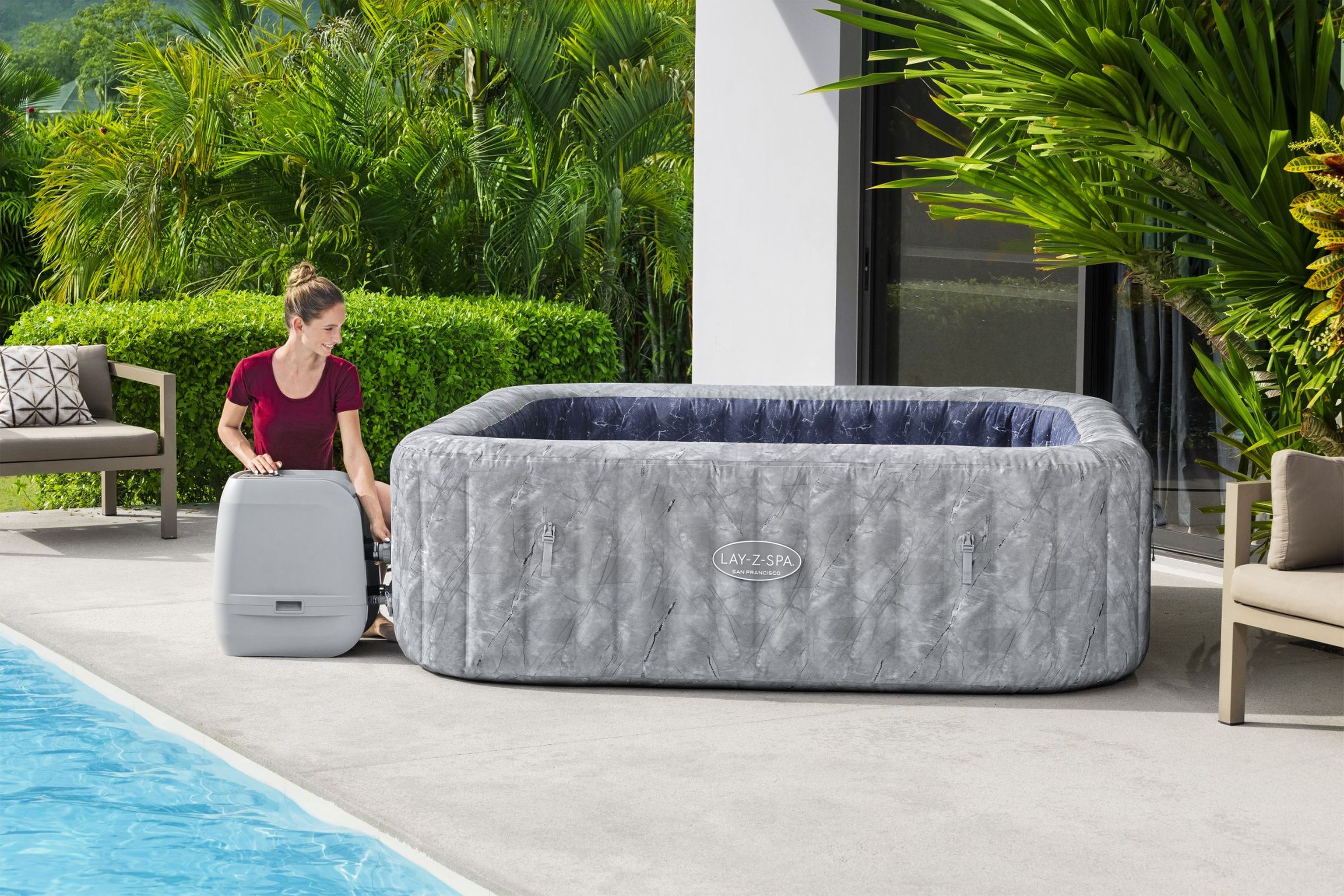 Bestway LAY-Z-SPA San Francisco HydroJet Pro Whirlpool 7 Personen