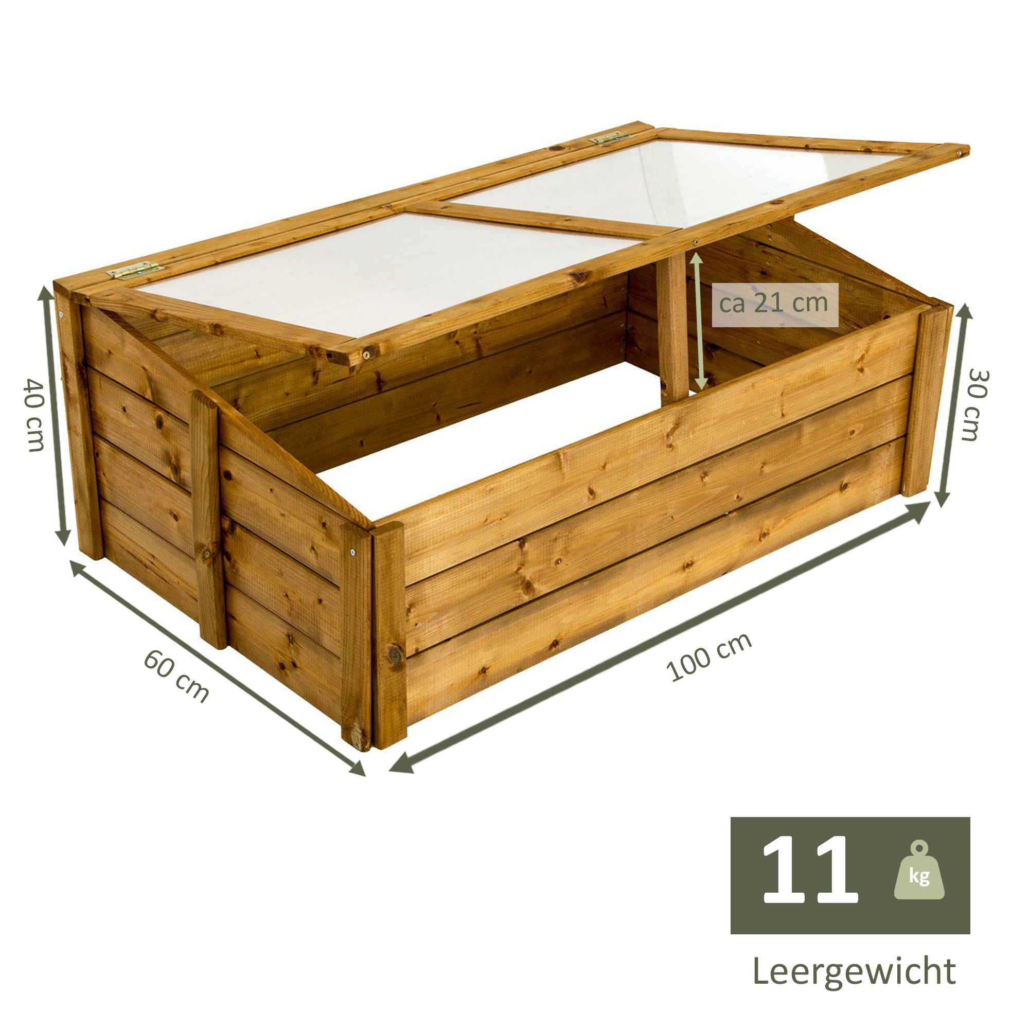 Frühbeet 100x60 cm, braun, Frühbeetaufsatz für Hochbeete, Frühbeetkasten NA113_B Frühbeet 100x60 cm, braun, Frühbeetaufsatz für Hochbeete, Frühbeetkasten NA113_B