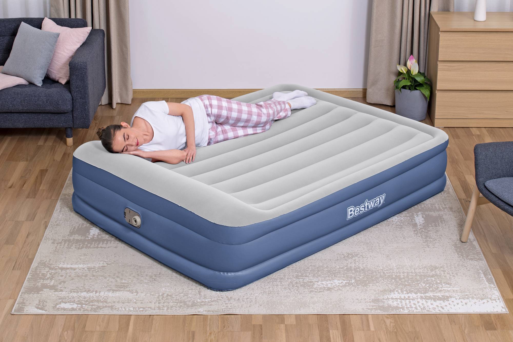 TriTech Doppelluftbett 203 x 152 x 46 cm mit integrierter Elektropumpe 67630_24 TriTech Doppelluftbett 203 x 152 x 46 cm mit integrierter Elektropumpe 67630_24