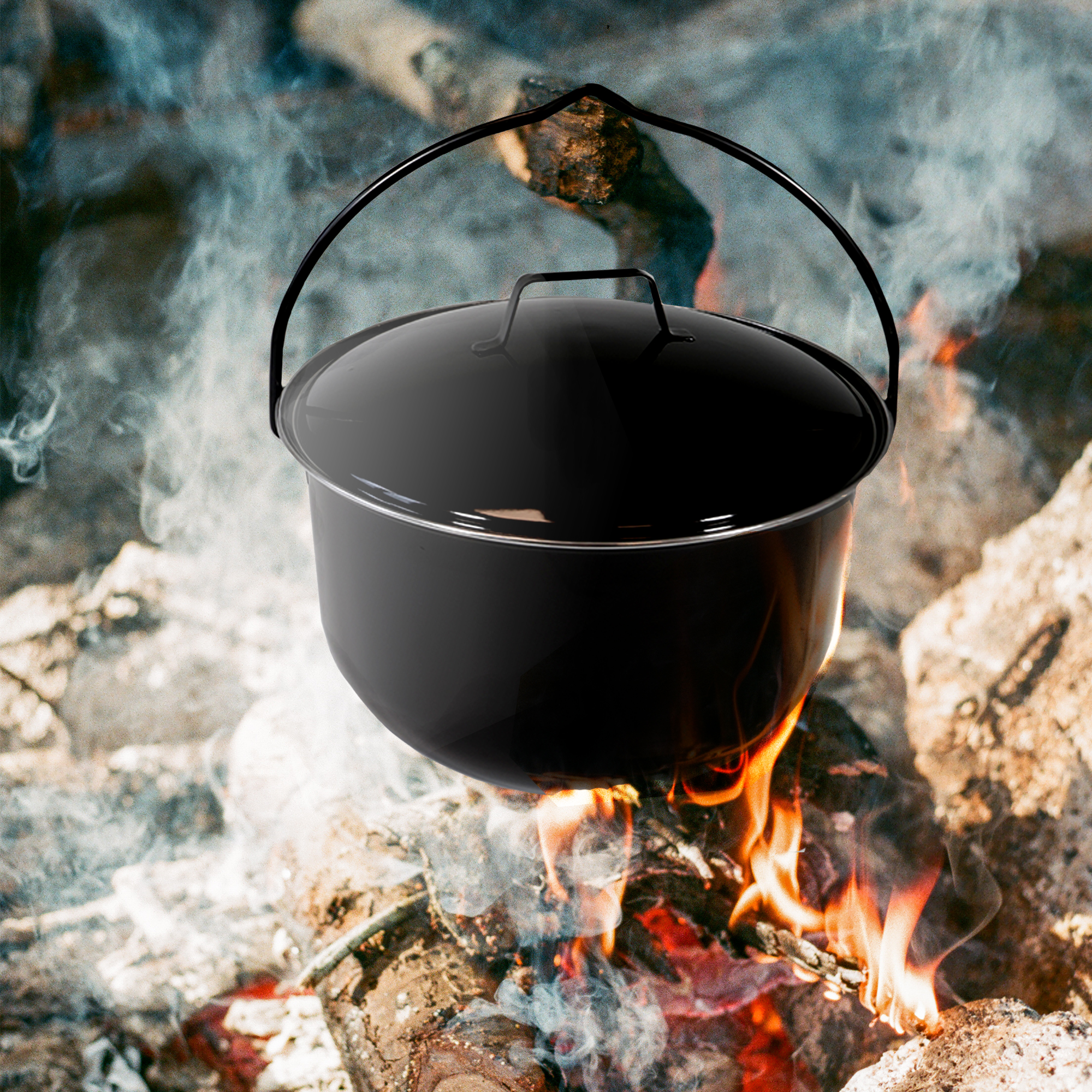 Gulaschtopf 14 L, Gulaschkessel für Schwenkgrill, Emaillierter Suppenkessel mit Schöpfkelle NA080 Gulaschtopf 14 L, Gulaschkessel für Schwenkgrill, Emaillierter Suppenkessel mit Schöpfkelle NA080
