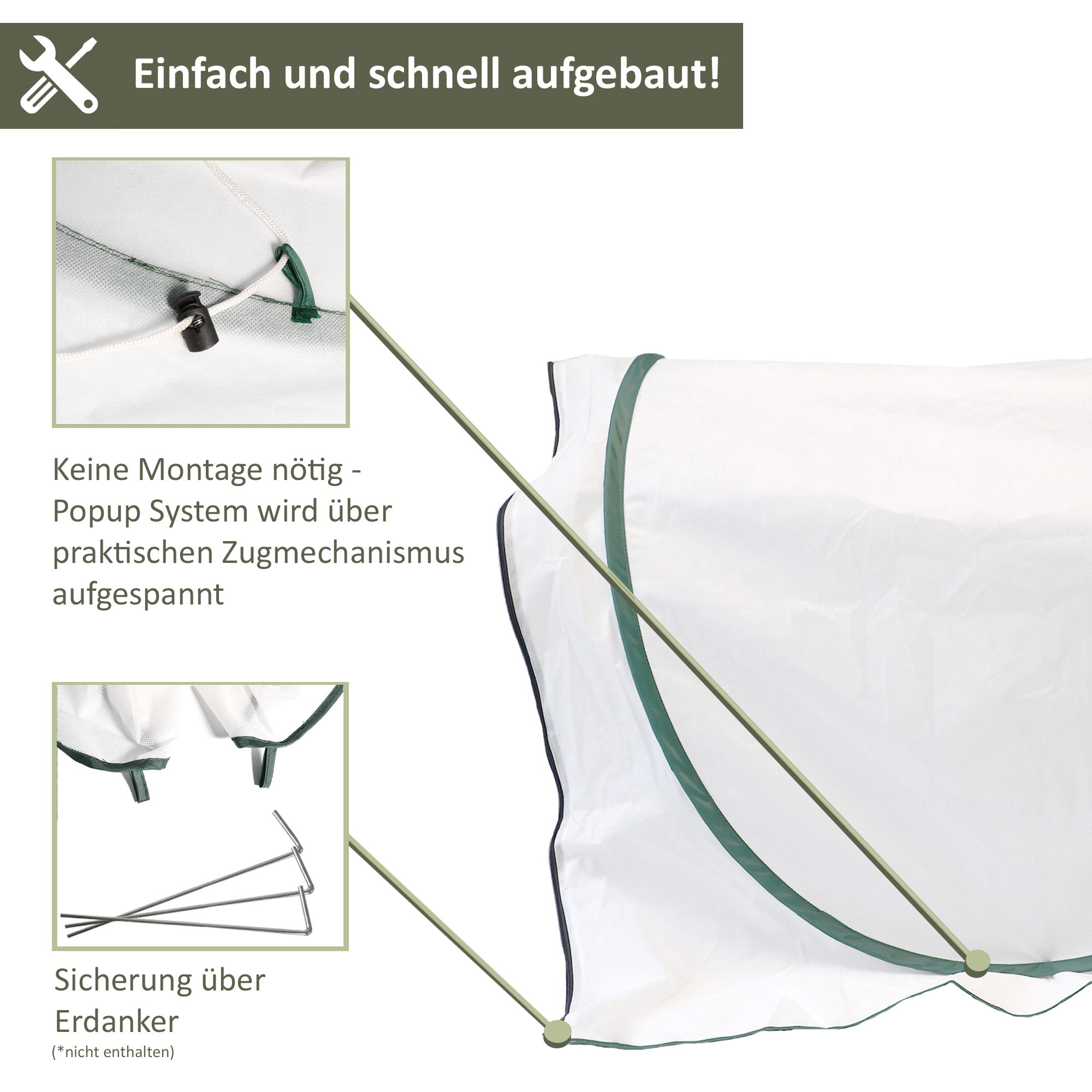 Folientunnel aus Wintervlies, modularer Winterschutz für Pflanzen NA169 Folientunnel aus Wintervlies, modularer Winterschutz für Pflanzen NA169