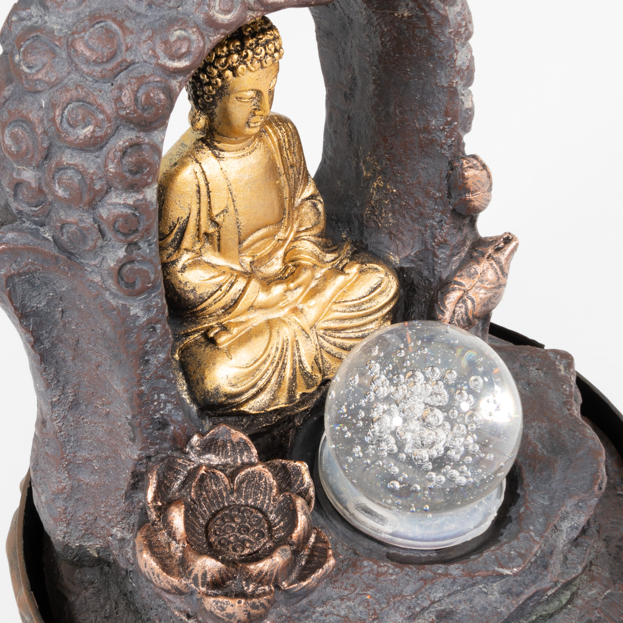 Zimmerbrunnen mit LED-Beleuchtung, Dekobrunnen “Buddha mit Lotusblüte” für die Wohnung NA090 Zimmerbrunnen mit LED-Beleuchtung, Dekobrunnen “Buddha mit Lotusblüte” für die Wohnung NA090