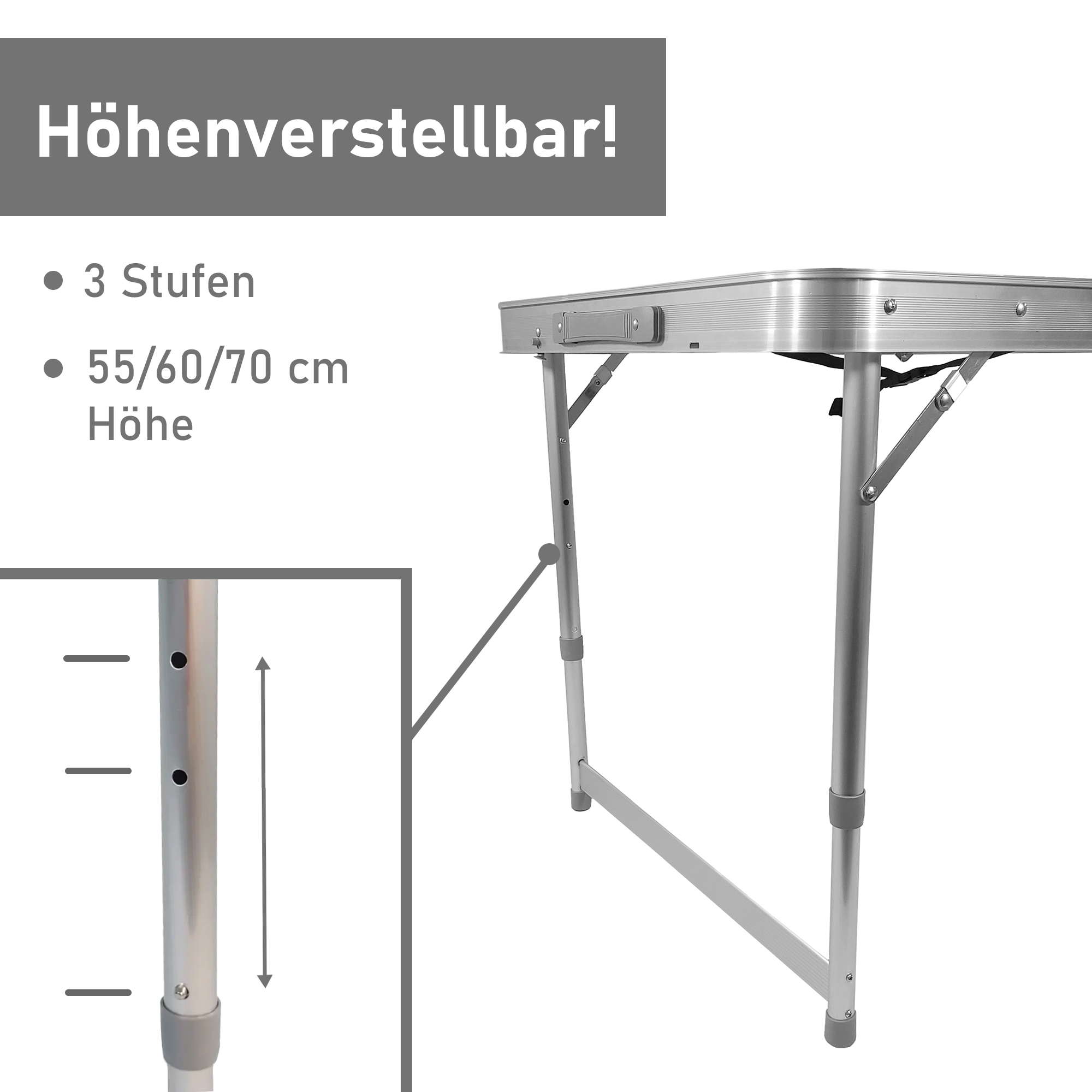 Campingtisch Set 5-teilig, Klapptisch mit 4 Camping Hocker WT009 Campingtisch Set 5-teilig, Klapptisch mit 4 Camping Hocker WT009