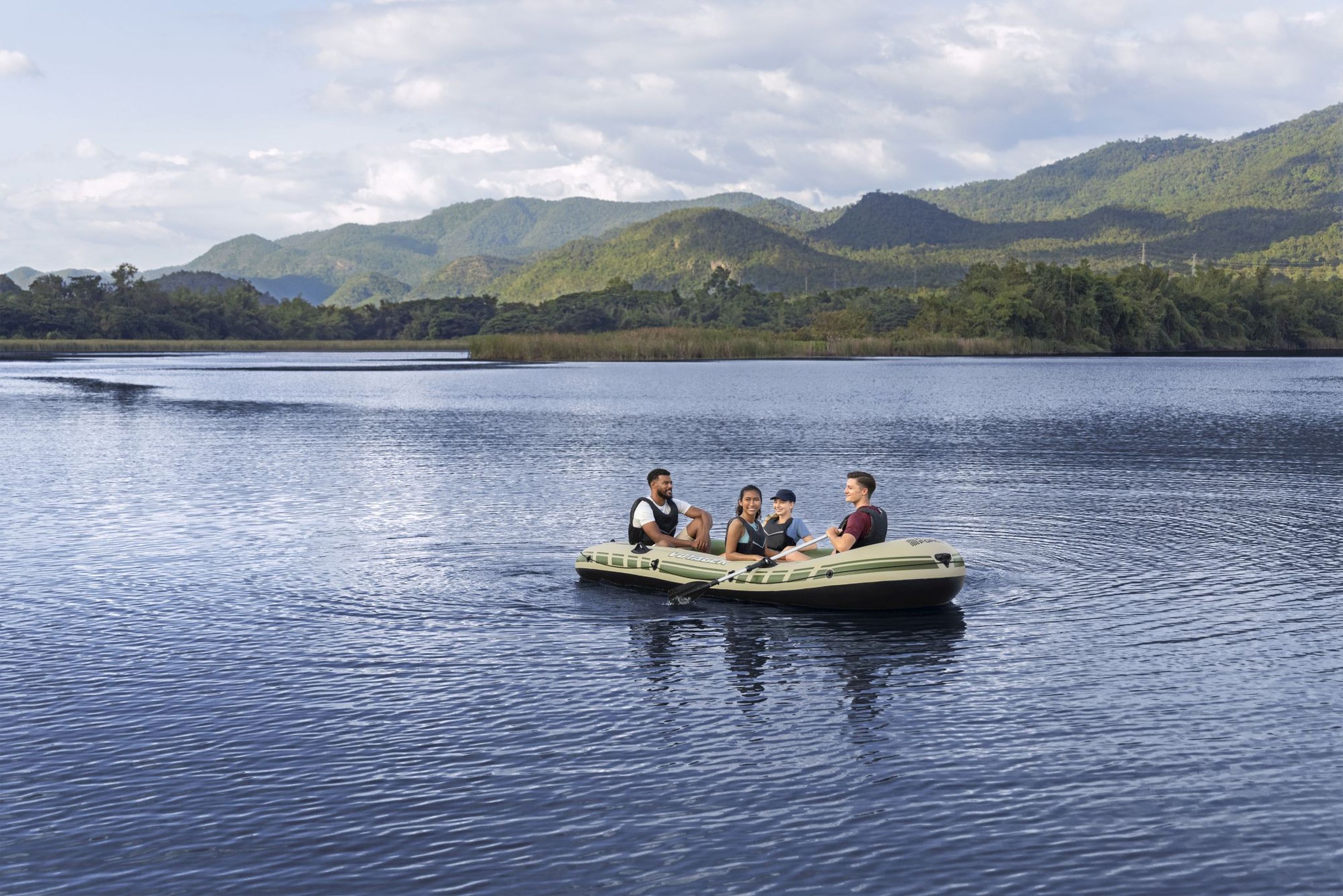 Bestway Voyager X4 Schlauchboot Komplett-Set 4 Personen