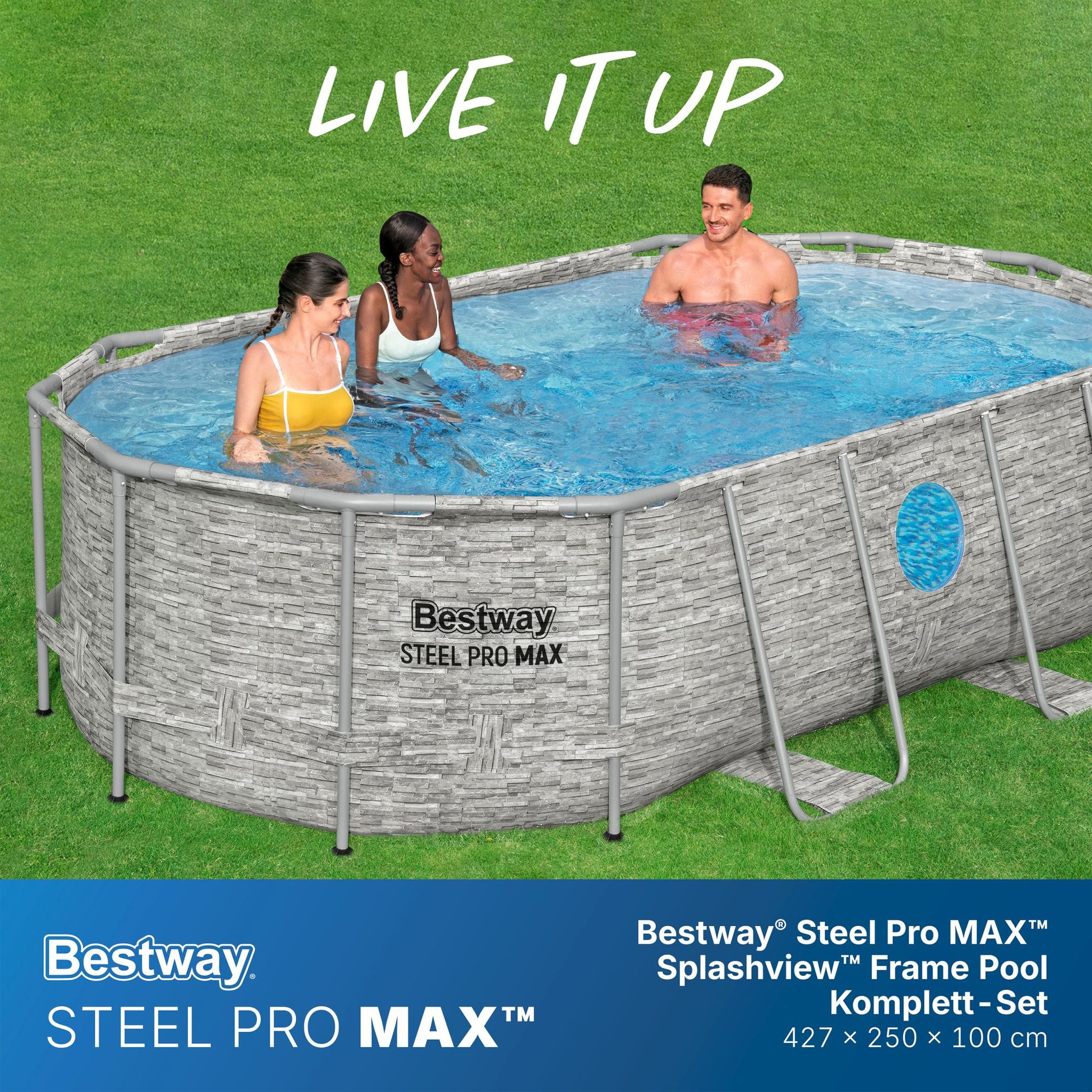 Bestway Steel Pro MAX Splashview Frame Pool Set 427 x 250 x 100 cm