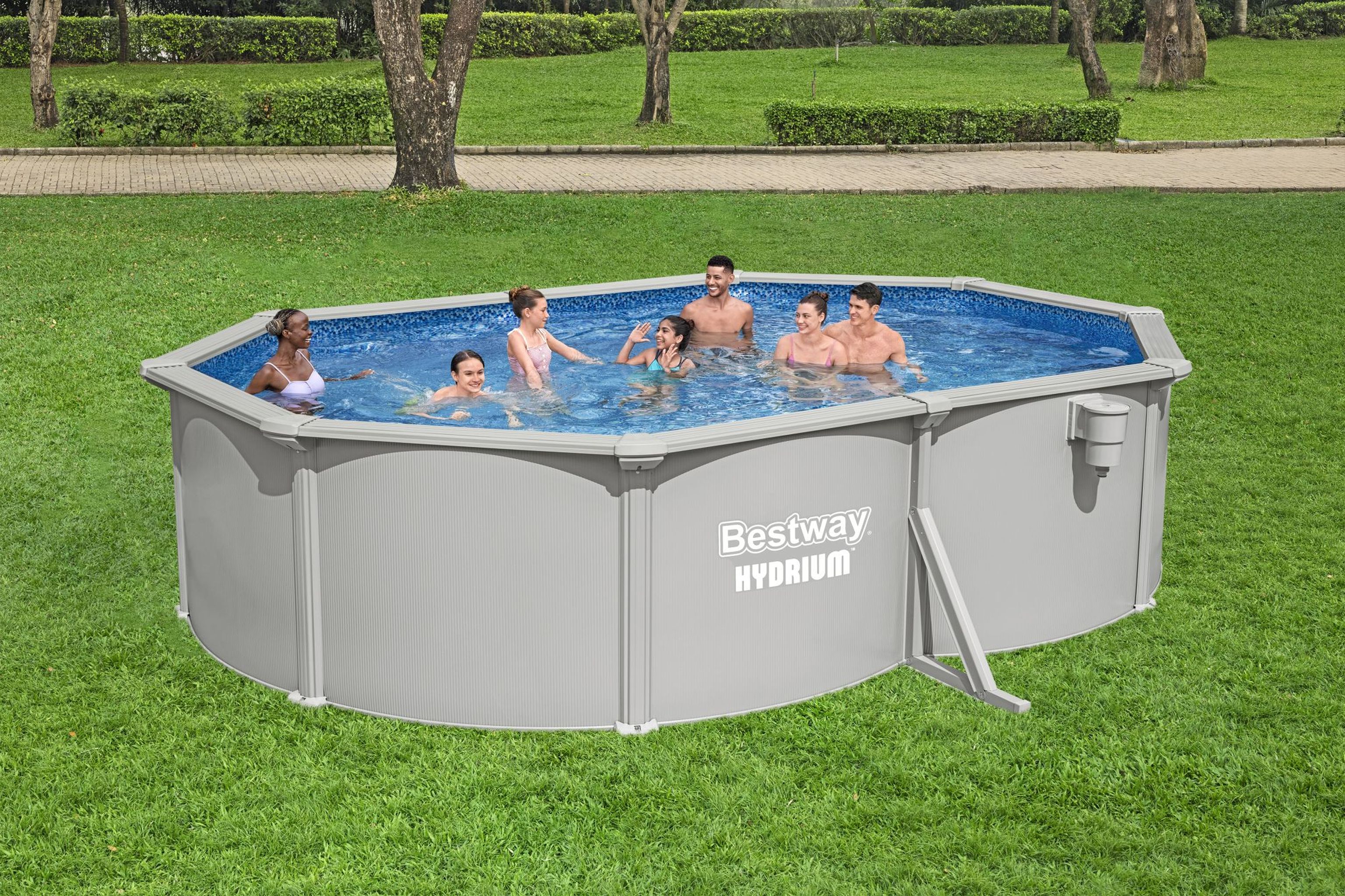 Bestway Hydrium Stahlwandpool Komplett-Set 500 x 366 x 122 cm