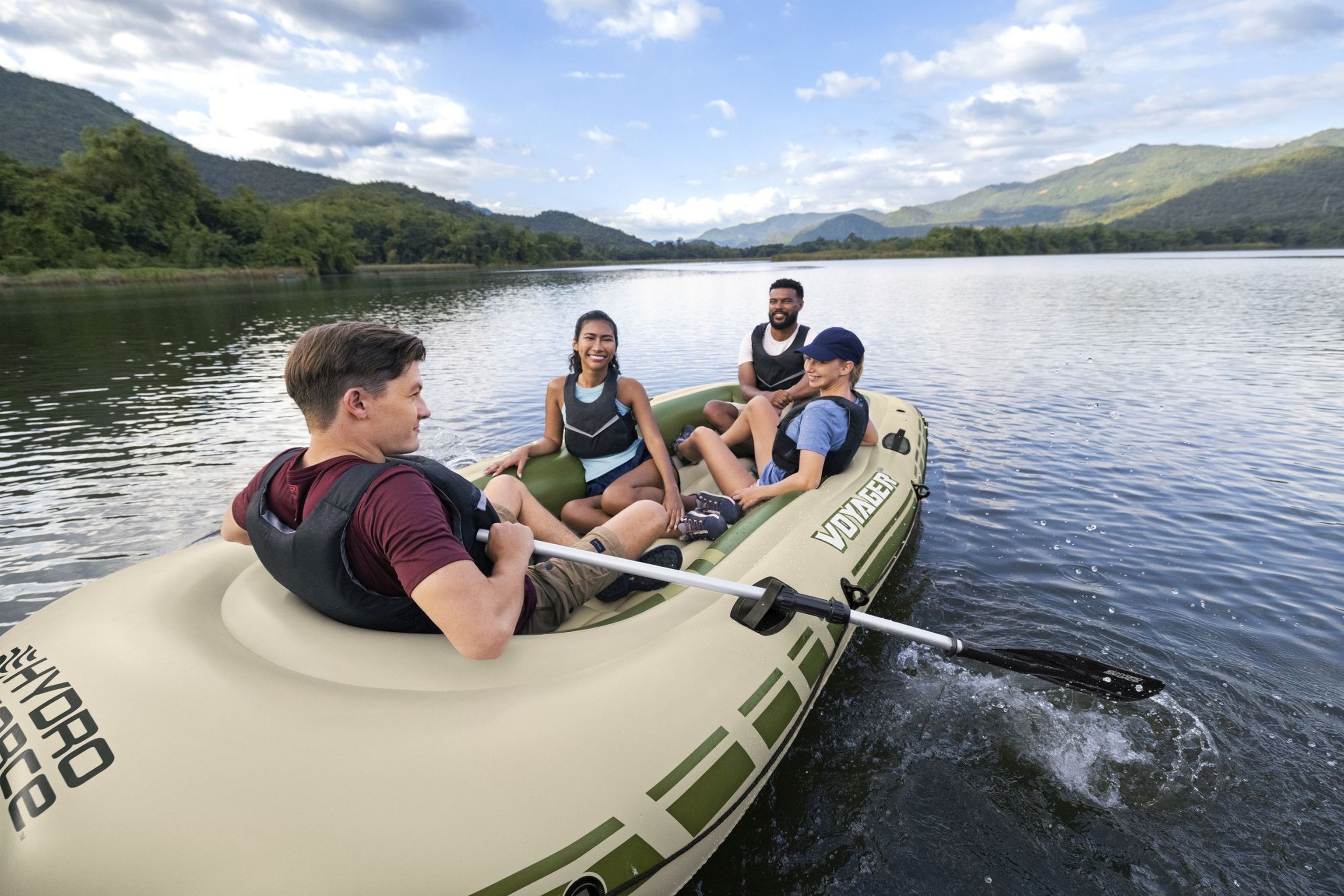 Bestway Voyager X4 Schlauchboot Komplett-Set 4 Personen Bestway Voyager X4 Schlauchboot Komplett-Set 4 Personen