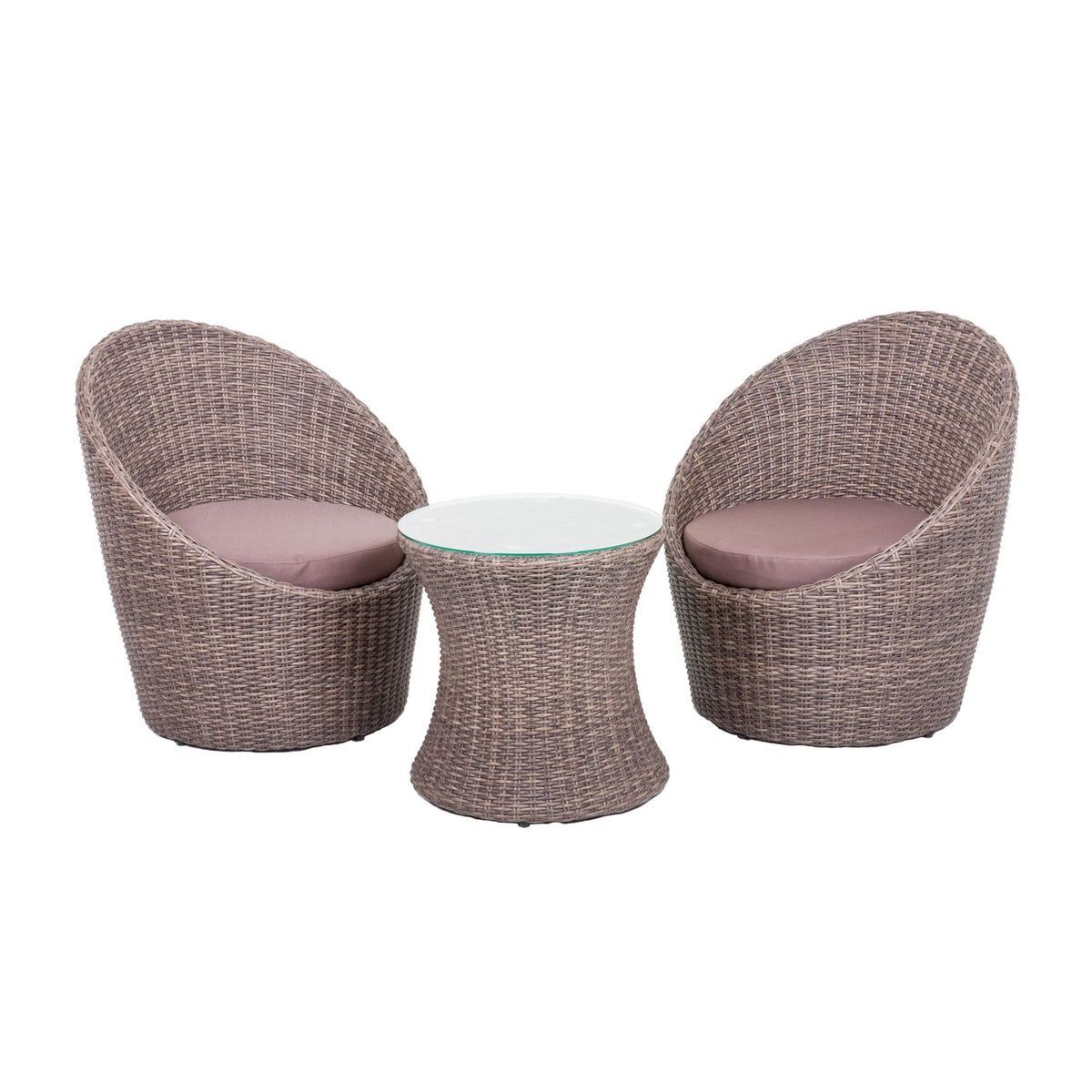Club-Set MARIBOR, Balkonmöbel, Rattansessel mit Tisch HI-970345 Club-Set MARIBOR, Balkonmöbel, Rattansessel mit Tisch HI-970345