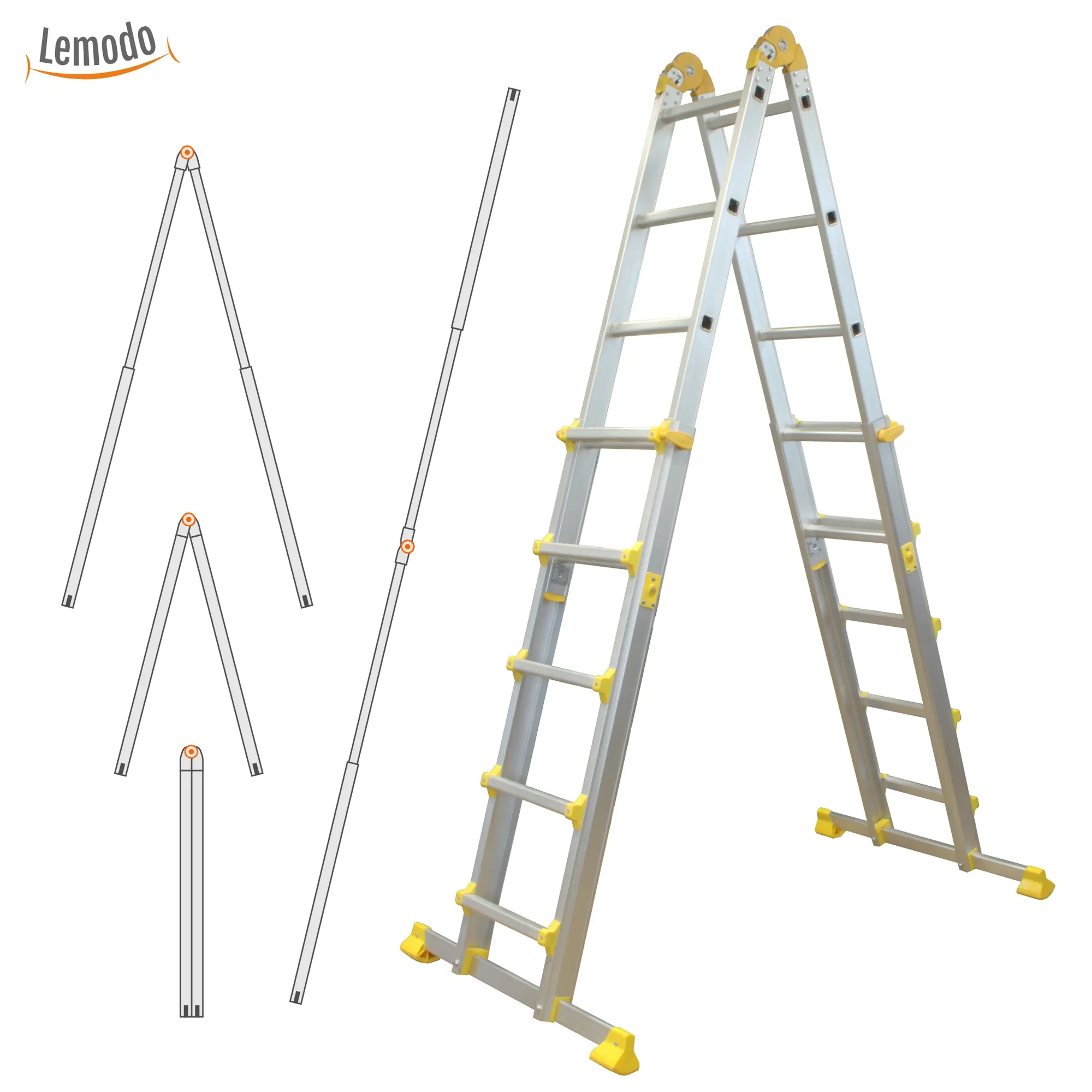 Alu Teleskopleiter ausziehbar, Klappleiter 4-teilig, 4,6 m, bis 150 kg, Stehleiter, Anlegeleiter NA149 Alu Teleskopleiter ausziehbar, Klappleiter 4-teilig, 4,6 m, bis 150 kg, Stehleiter, Anlegeleiter NA149